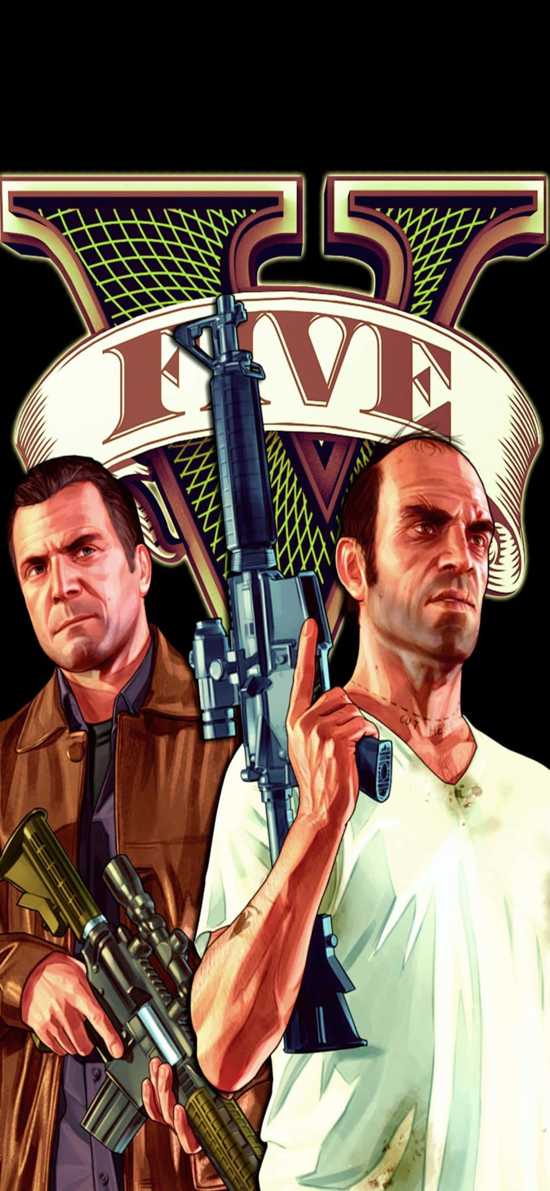 iPhone X Grand Theft Auto V фон Майкл и Тревор Обои