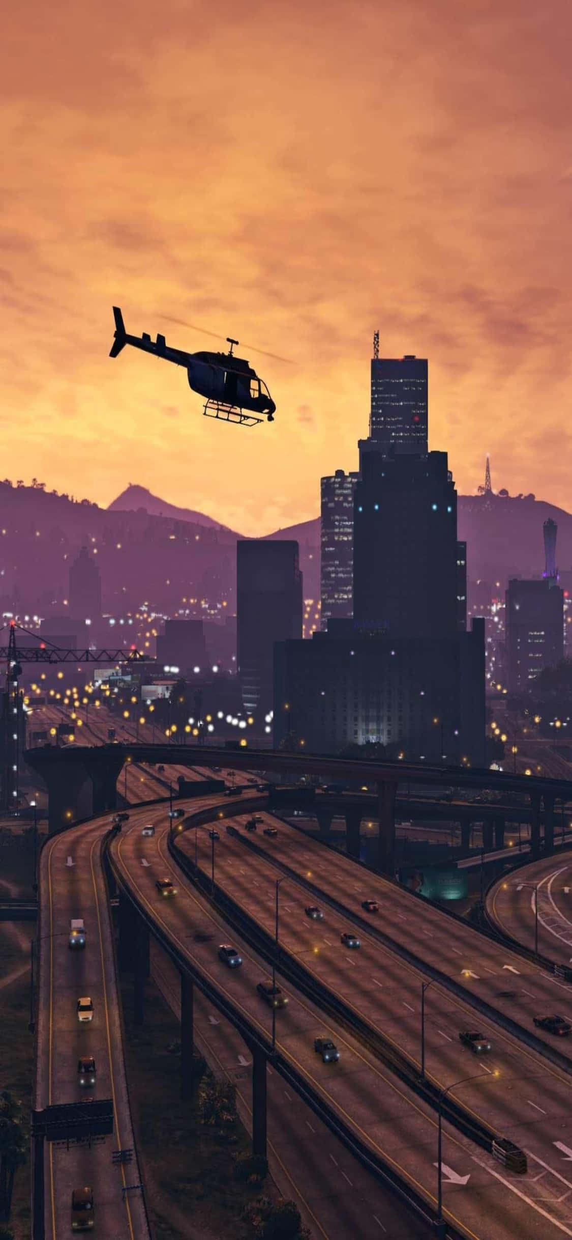 iPhone X Grand Theft Auto V фон и вертолет Обои