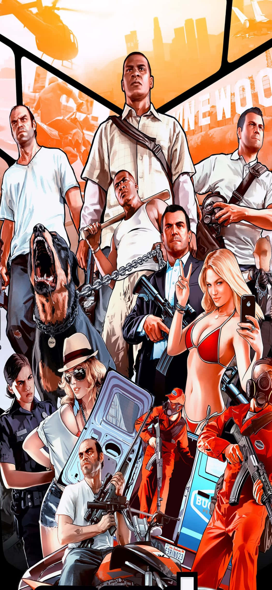 iPhone X Grand Theft Auto V фон и персонаж Обои
