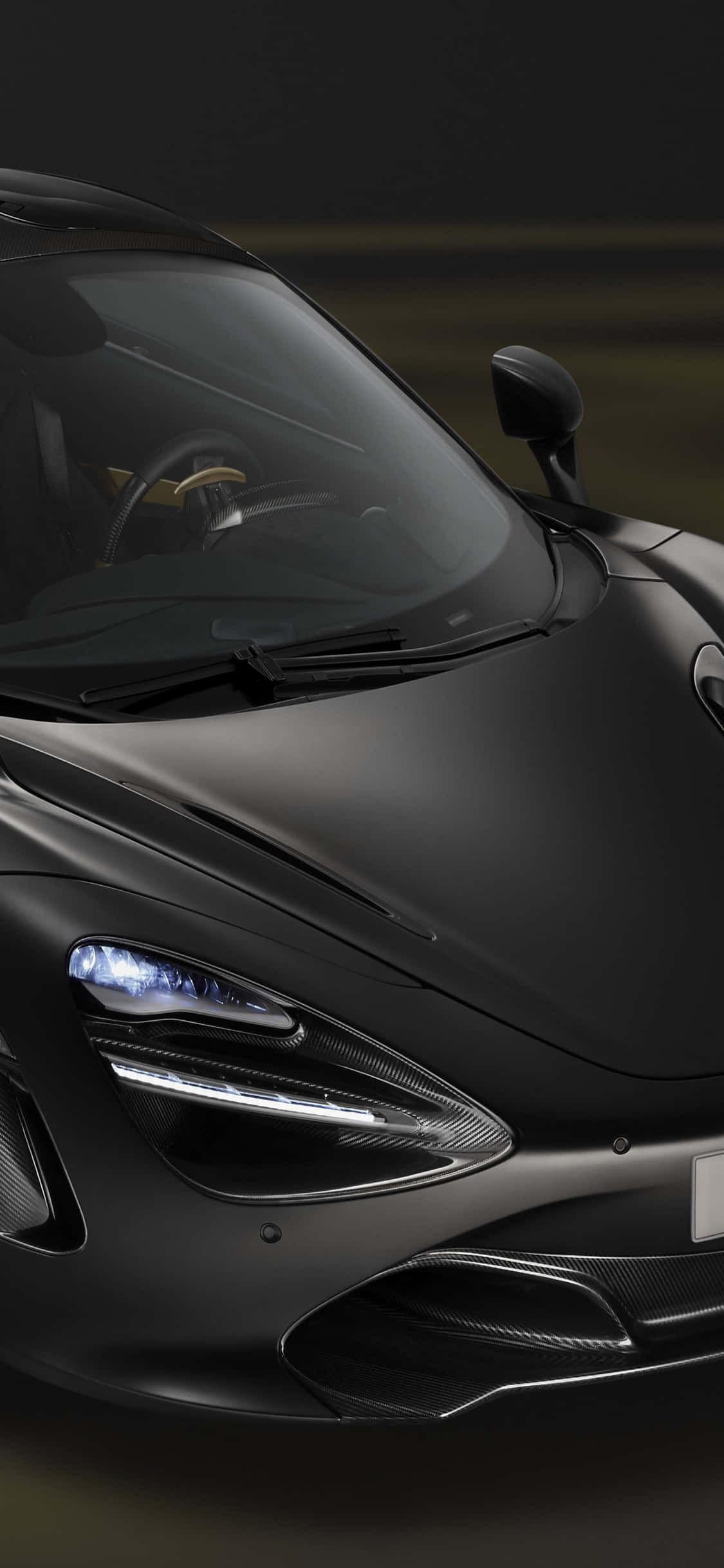 iPhone X McLaren 720s на черном фоне Обои