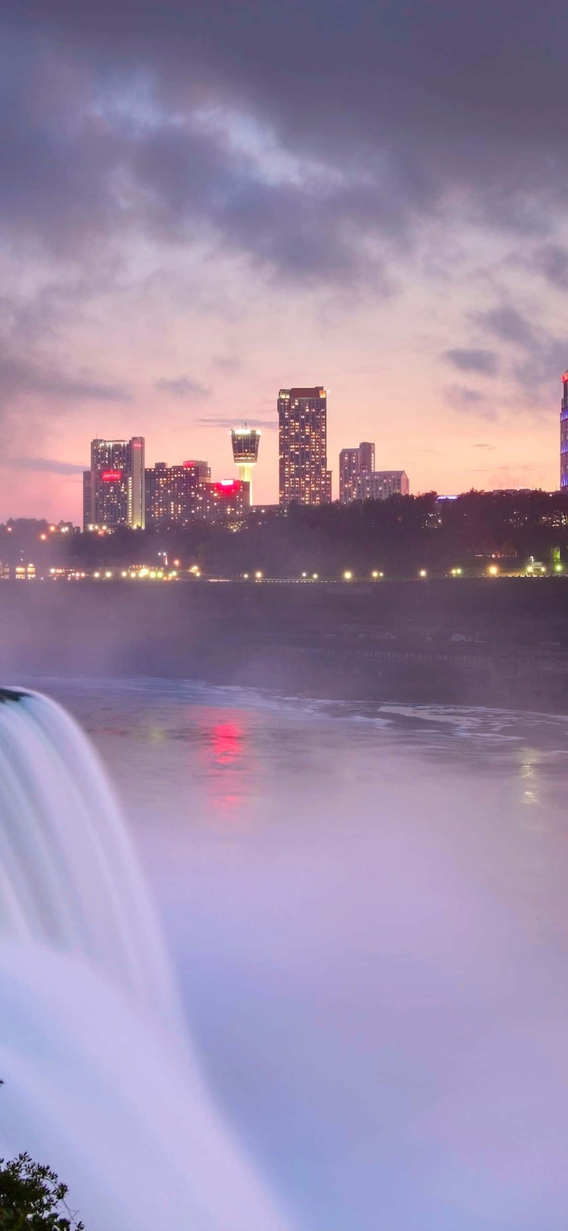 iPhone X Niagara Falls Buildings Background Обои