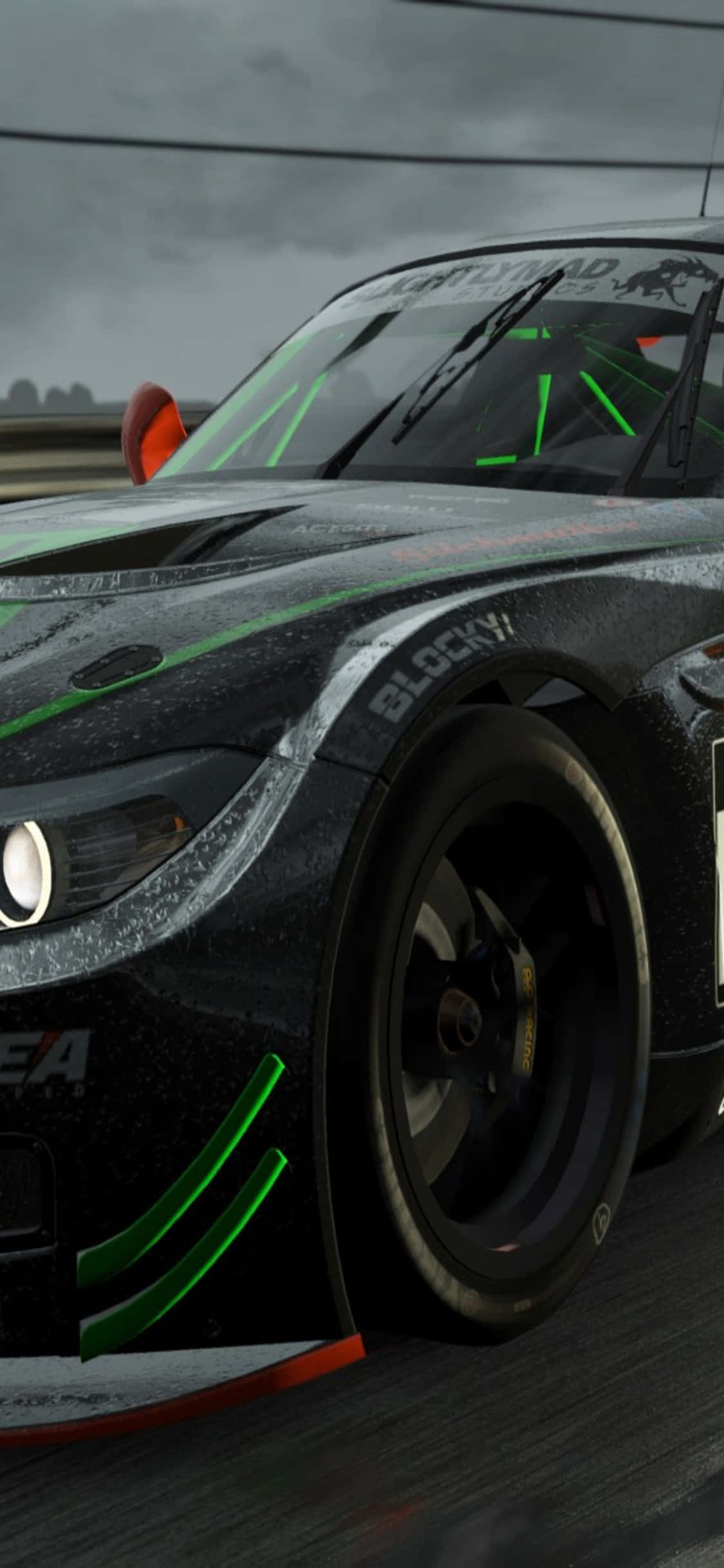 iPhone X Project Cars фон глянцевый черный BMW Z4 GT3 (E89) Обои
