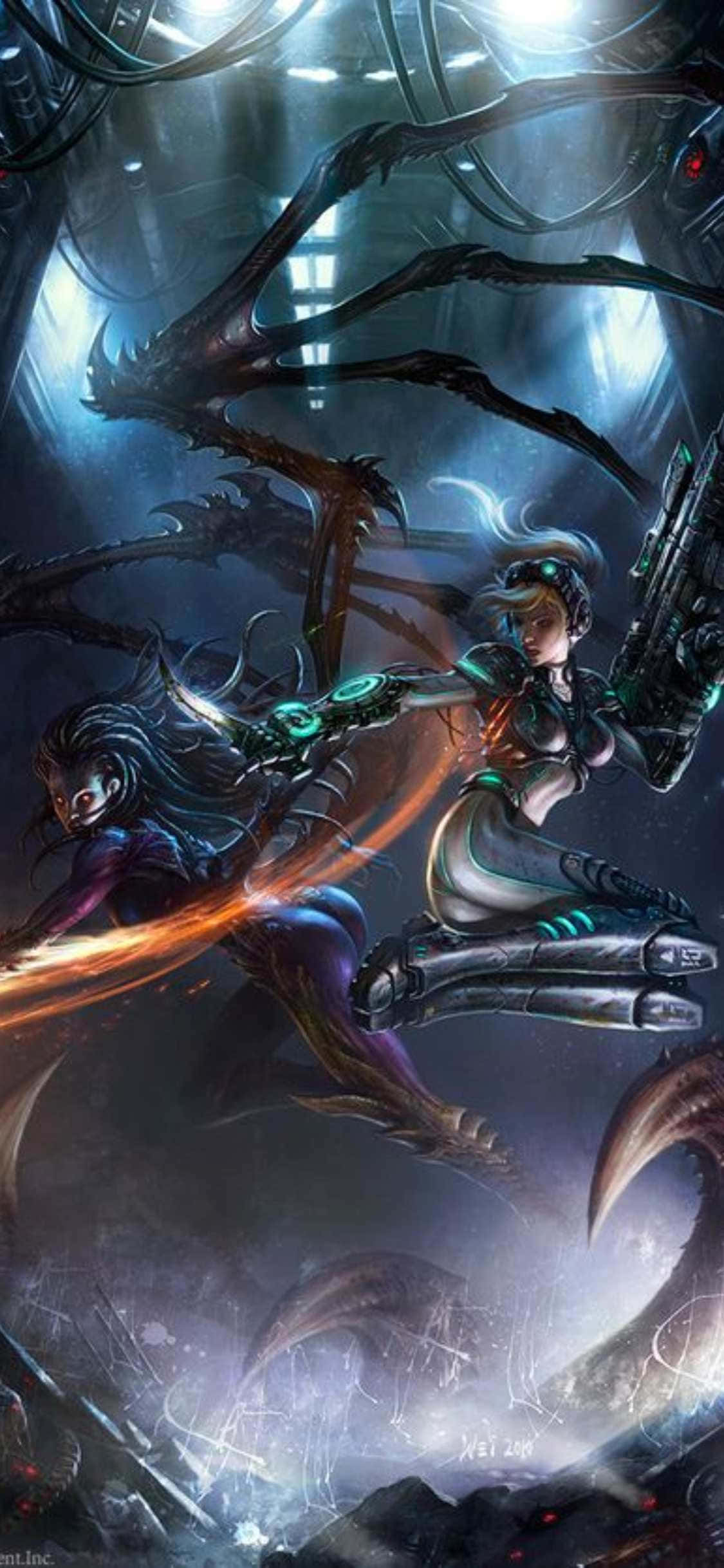 Фон для iPhone X: StarCraft II Сара Нова Обои