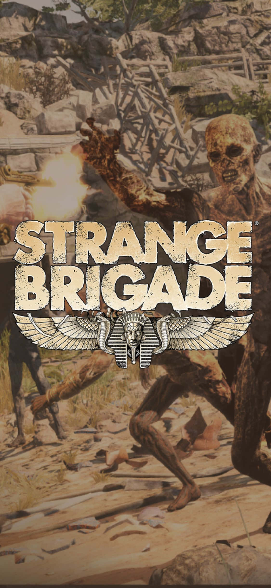 Скелеты-зомби бегут iPhone X Strange Brigade фон Обои