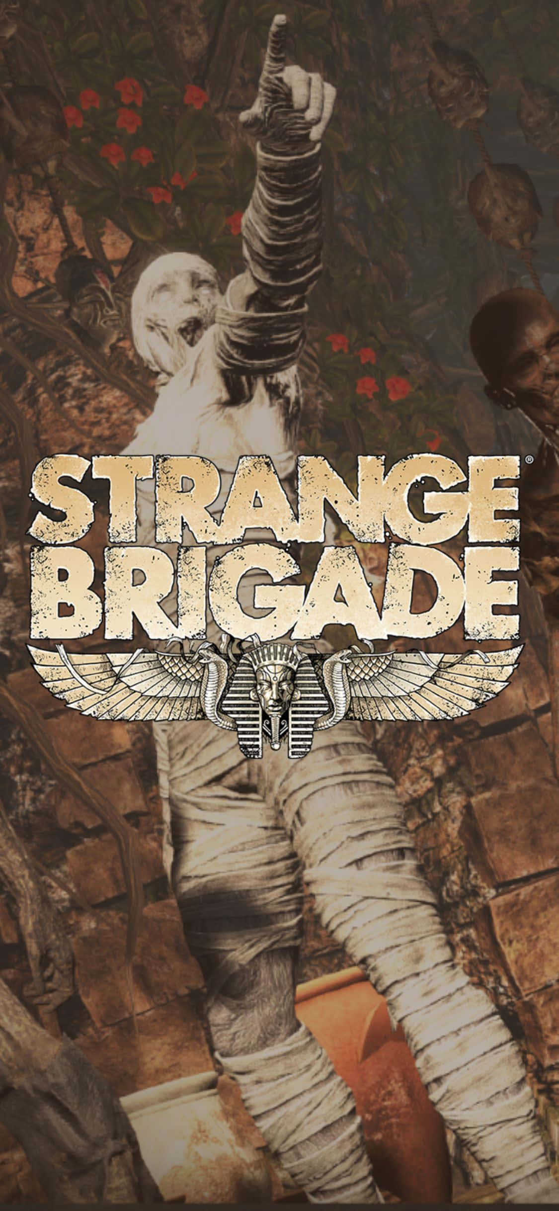 Зачарованный зомби указывает на iPhone X Strange Brigade фон Обои