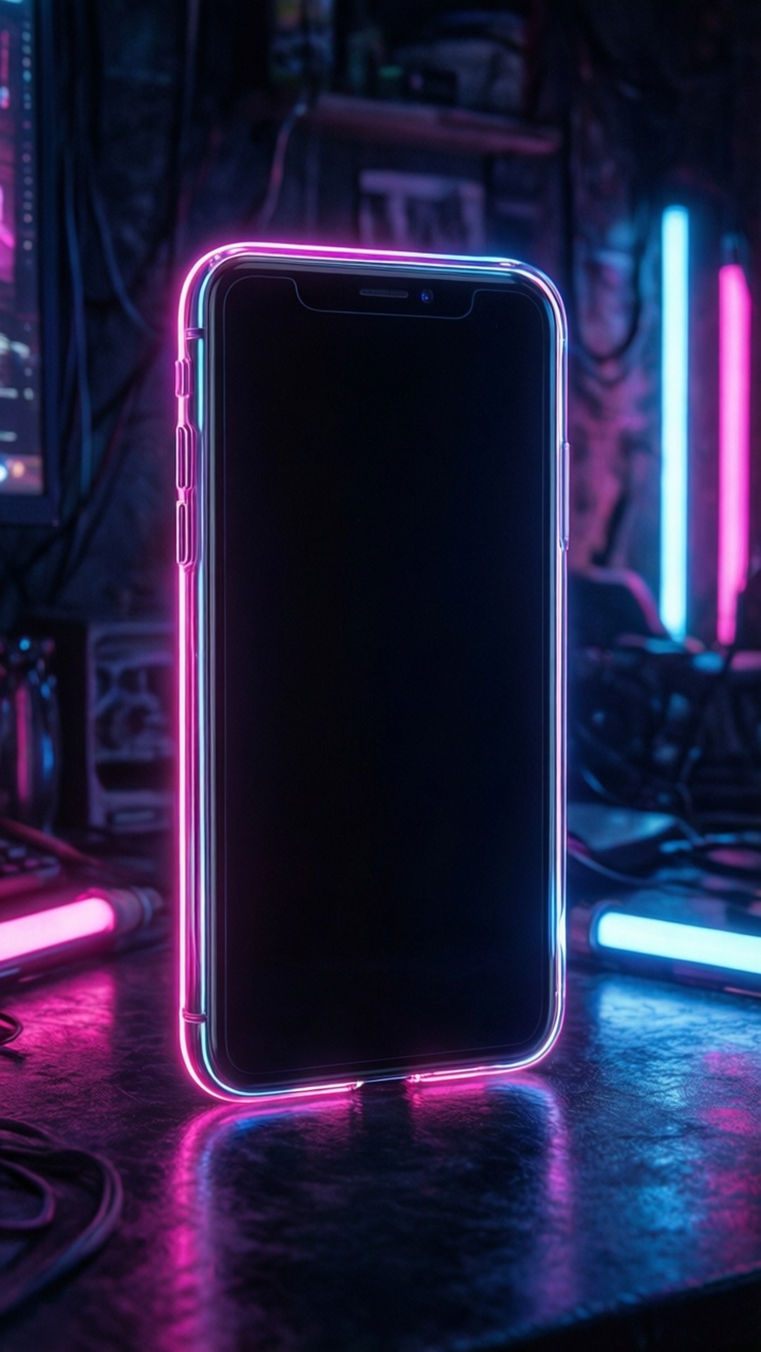 Неоновый край iPhone XR Обои