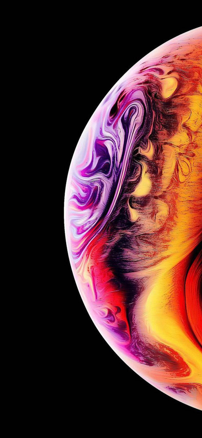 Откройте яркость и глубину фиолетового пузыря iPhone XR. Обои
