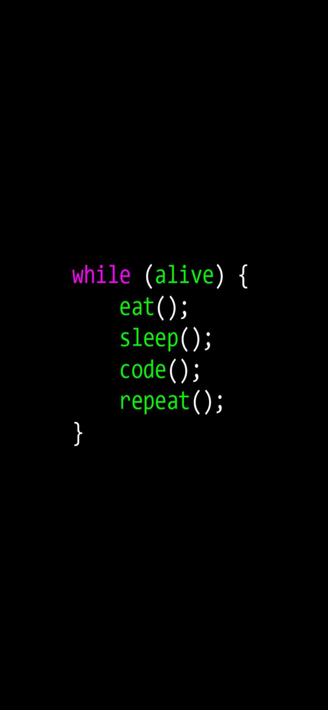 Фон программирования iPhone Xs Цитата Alive Обои