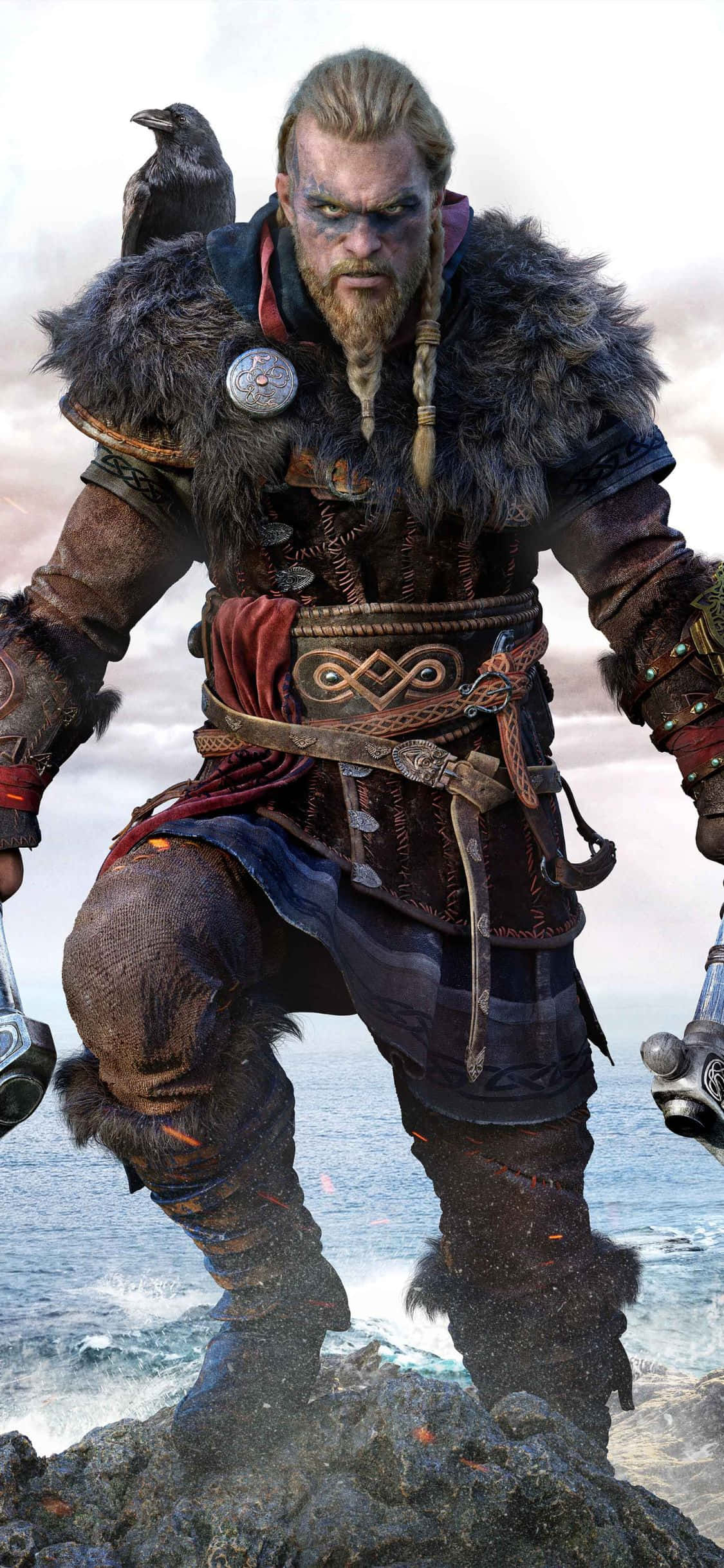 iPhone Xs Assassin's Creed Valhalla Эйвор на вершине холма Обои