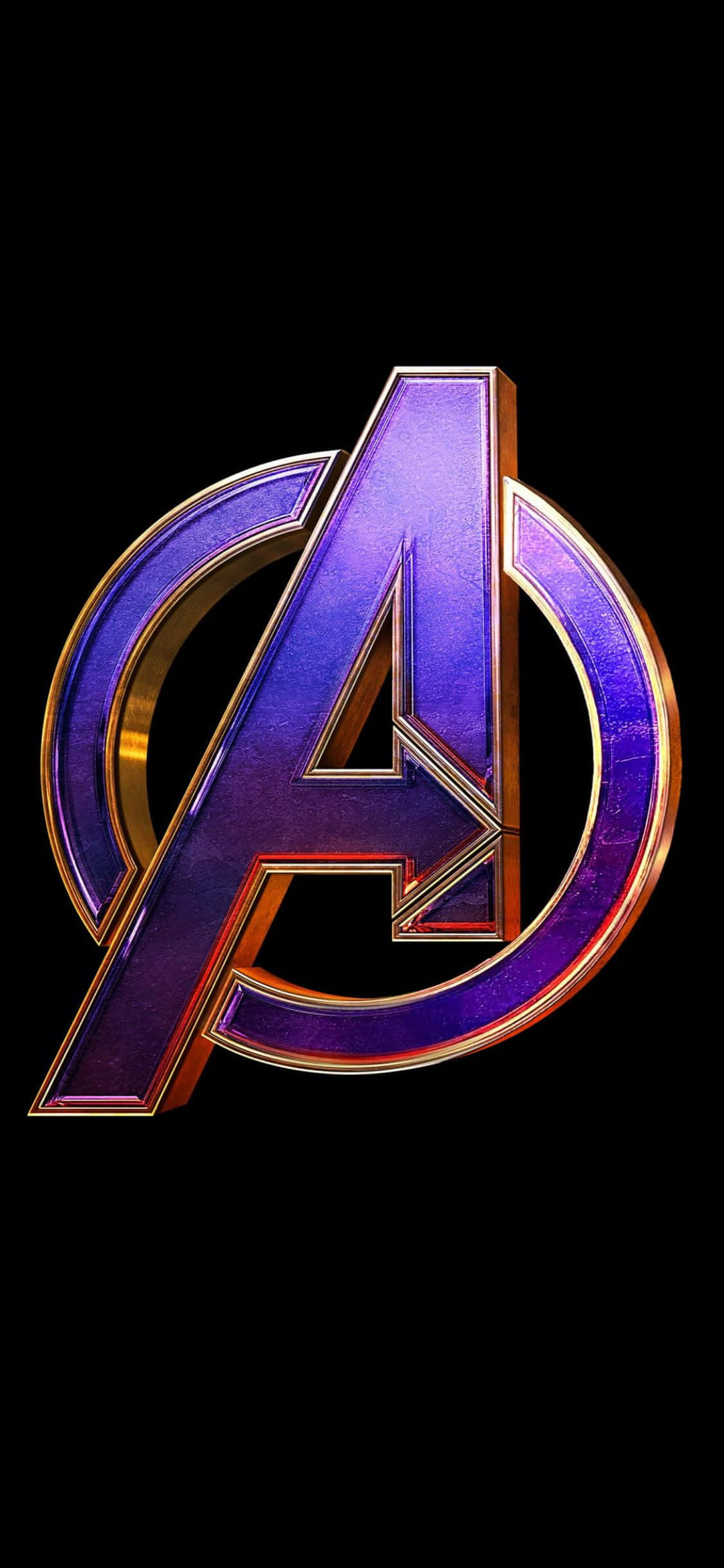 iPhone XS Фиолетовый логотип Avengers фон Обои