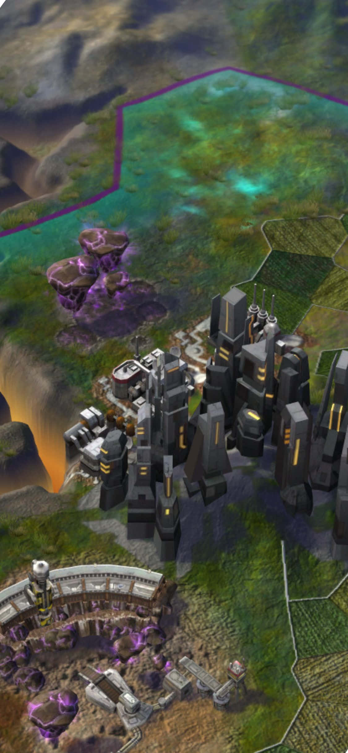 iPhone XS Civilization Beyond Earth Вид карты сверху фон Обои
