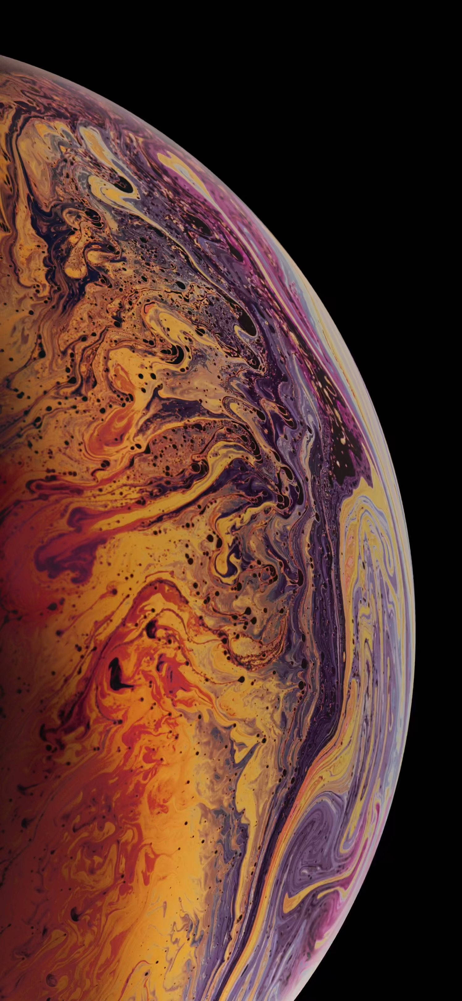 Яркий и абстрактный цветной фон на дисплее iPhone XS Обои