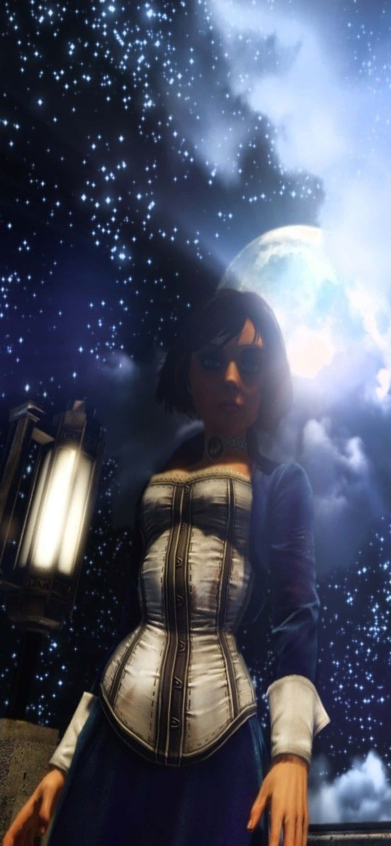 iPhone Xs Max Bioshock Infinite Заставка с луной и звёздами Обои