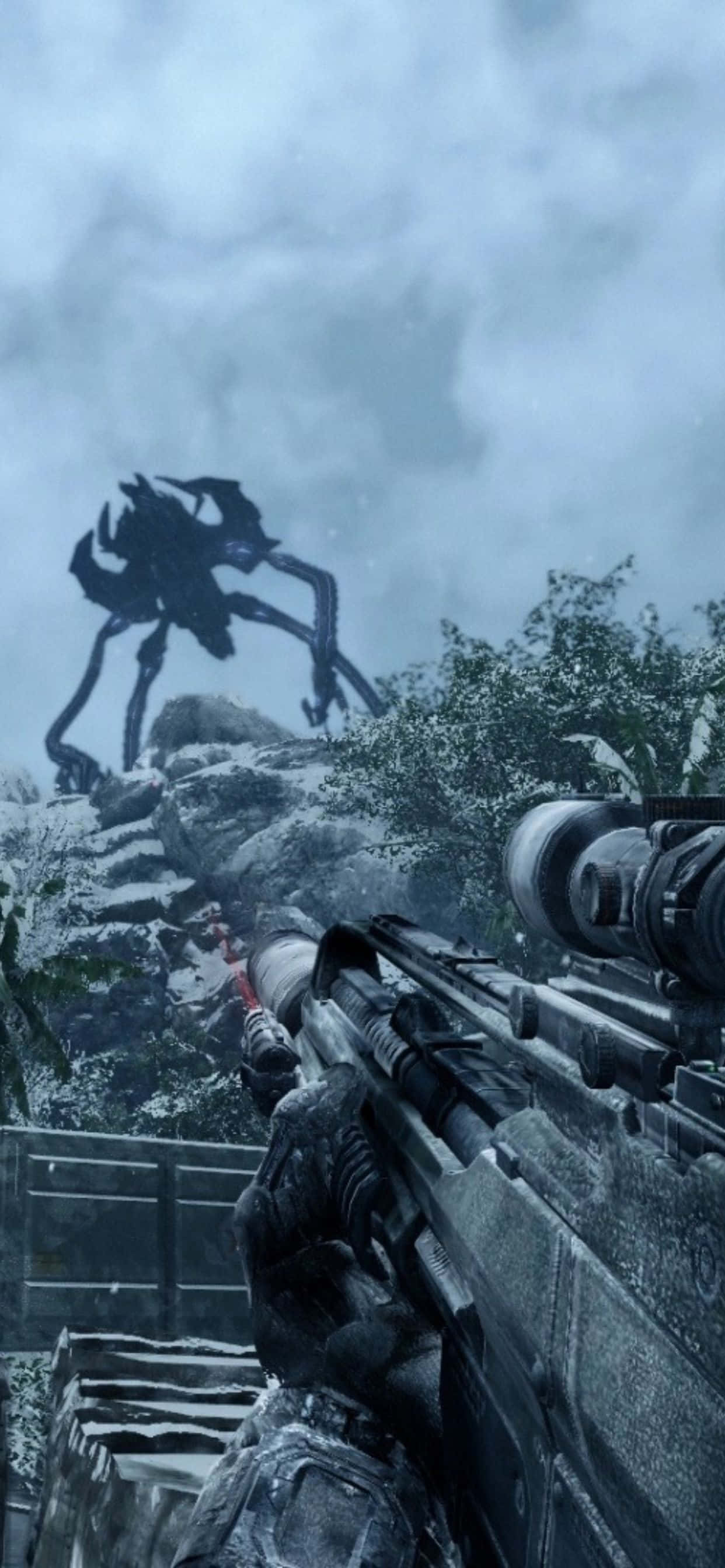 «Командуйте полем боя с легендарной мощью и графикой на iPhone Xs Max Crysis Warhead» Обои