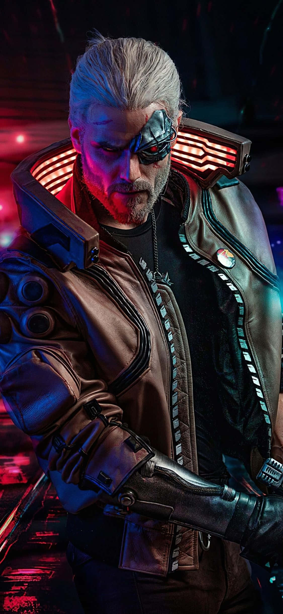 iPhone XS Max Cyberpunk 2077 косплей Геральта фон Обои