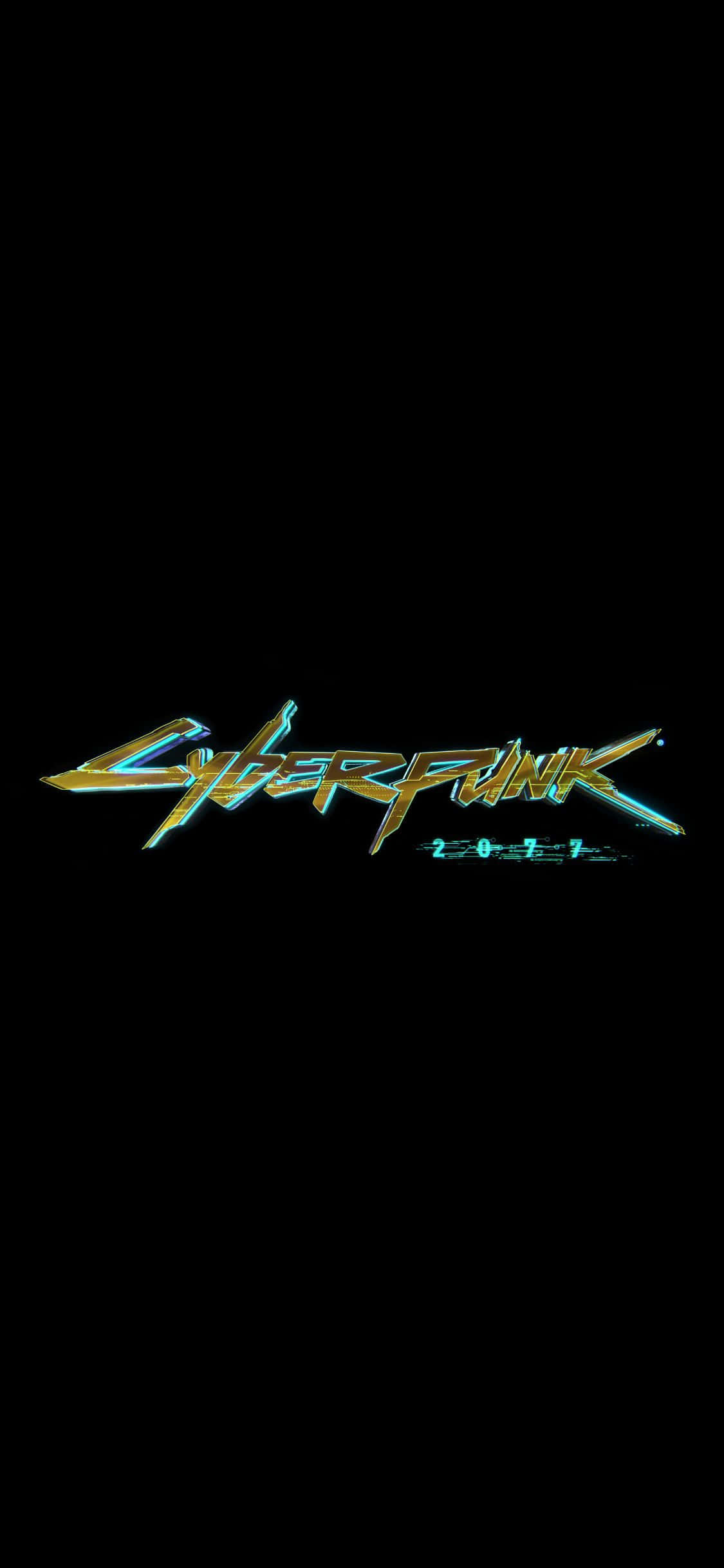 iPhone XS Max Cyberpunk 2077 Логотип Черный Фон Обои
