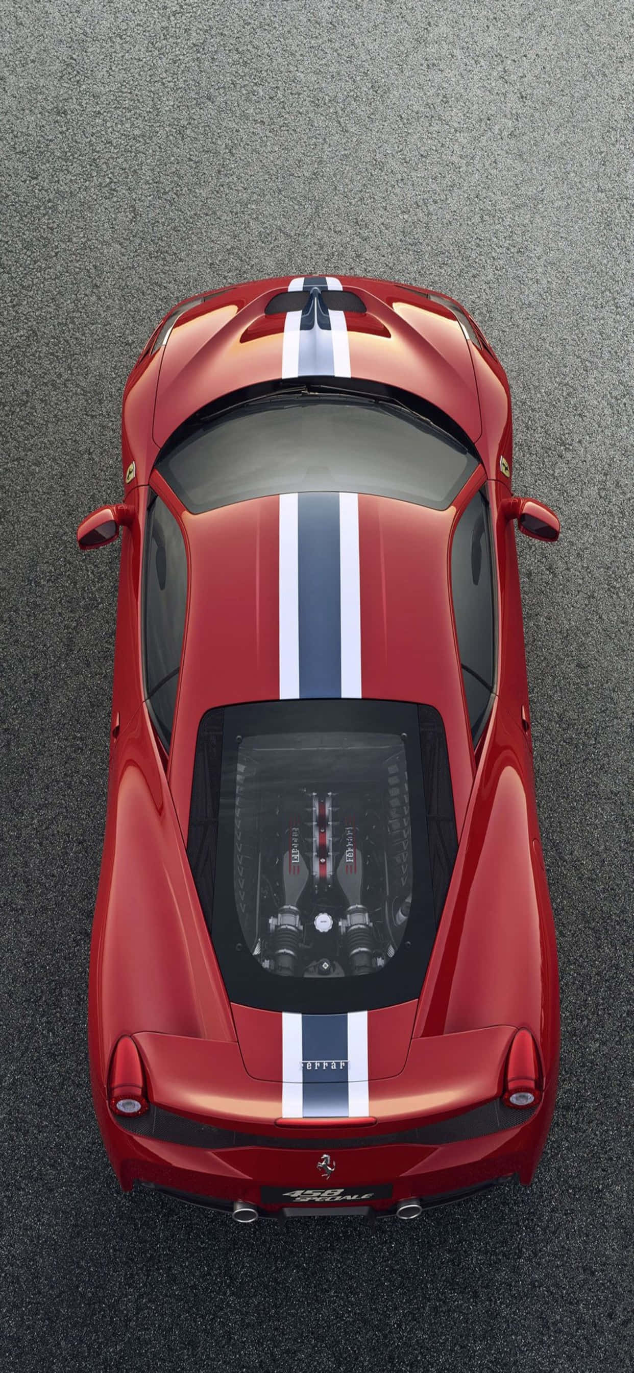 iPhone Xs Max Ferrari Background Красный 2014 Ferrari 458 Speciale с полосами Обои