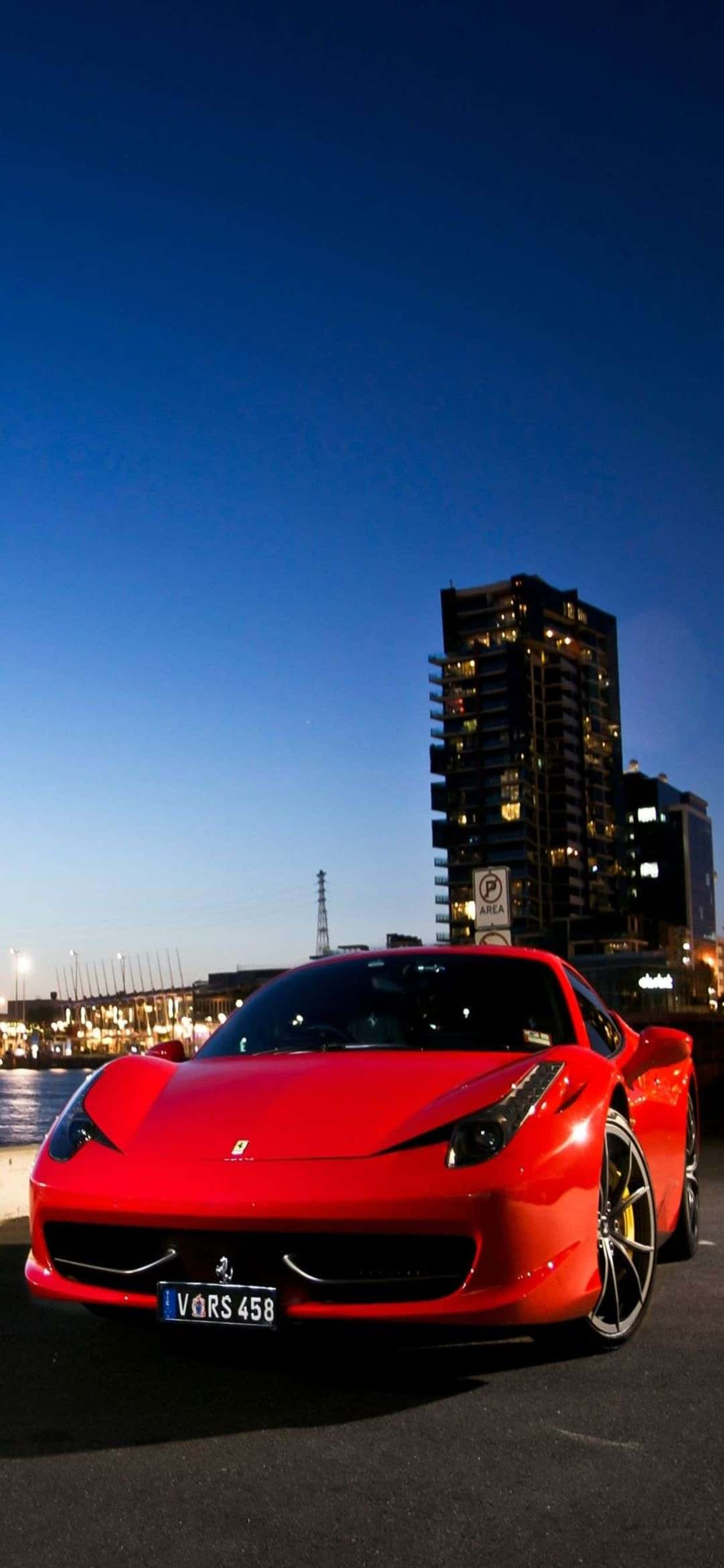 iPhone Xs Max Ferrari фон глянцевый красный Ferrari 458 Обои