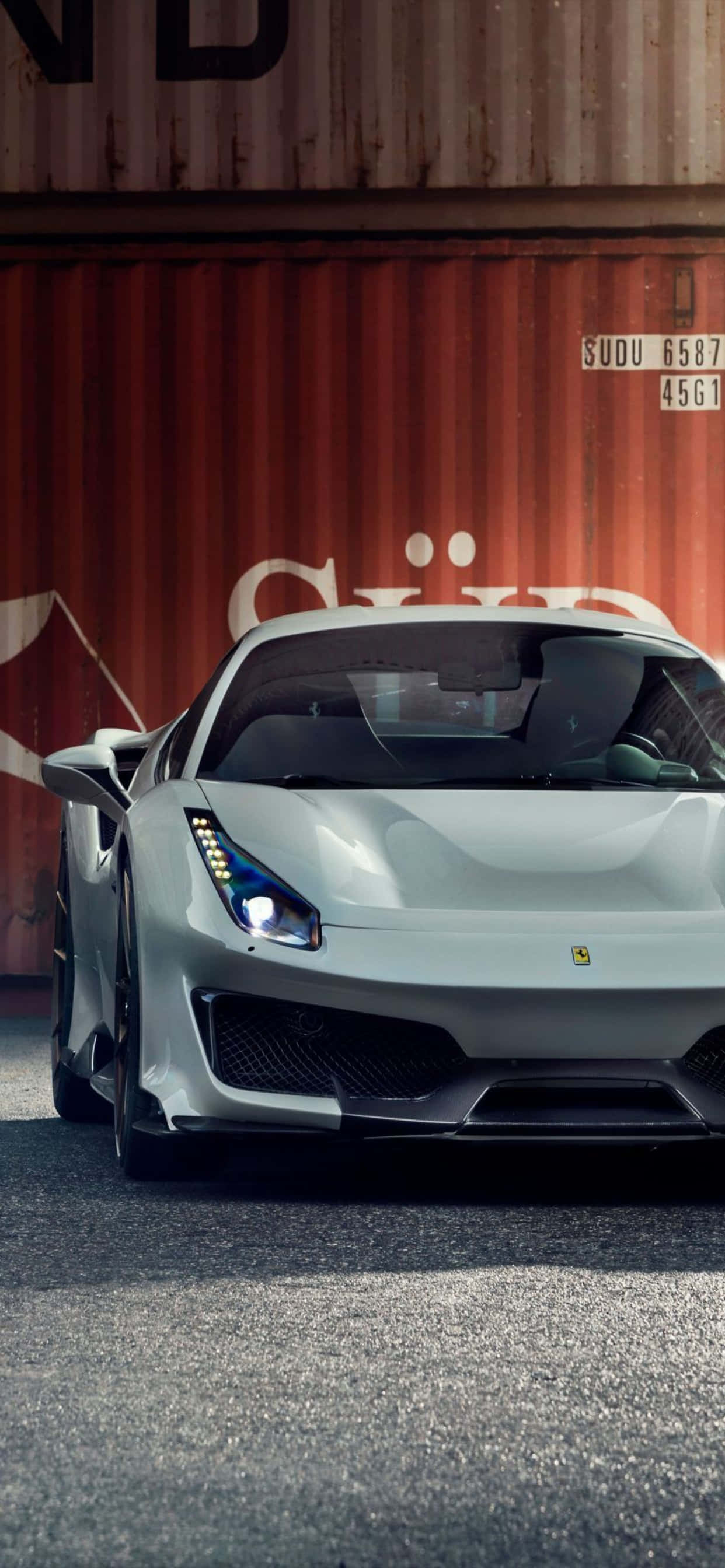 iPhone Xs Max Ferrari фон Серый Ferrari 488 Pista Обои