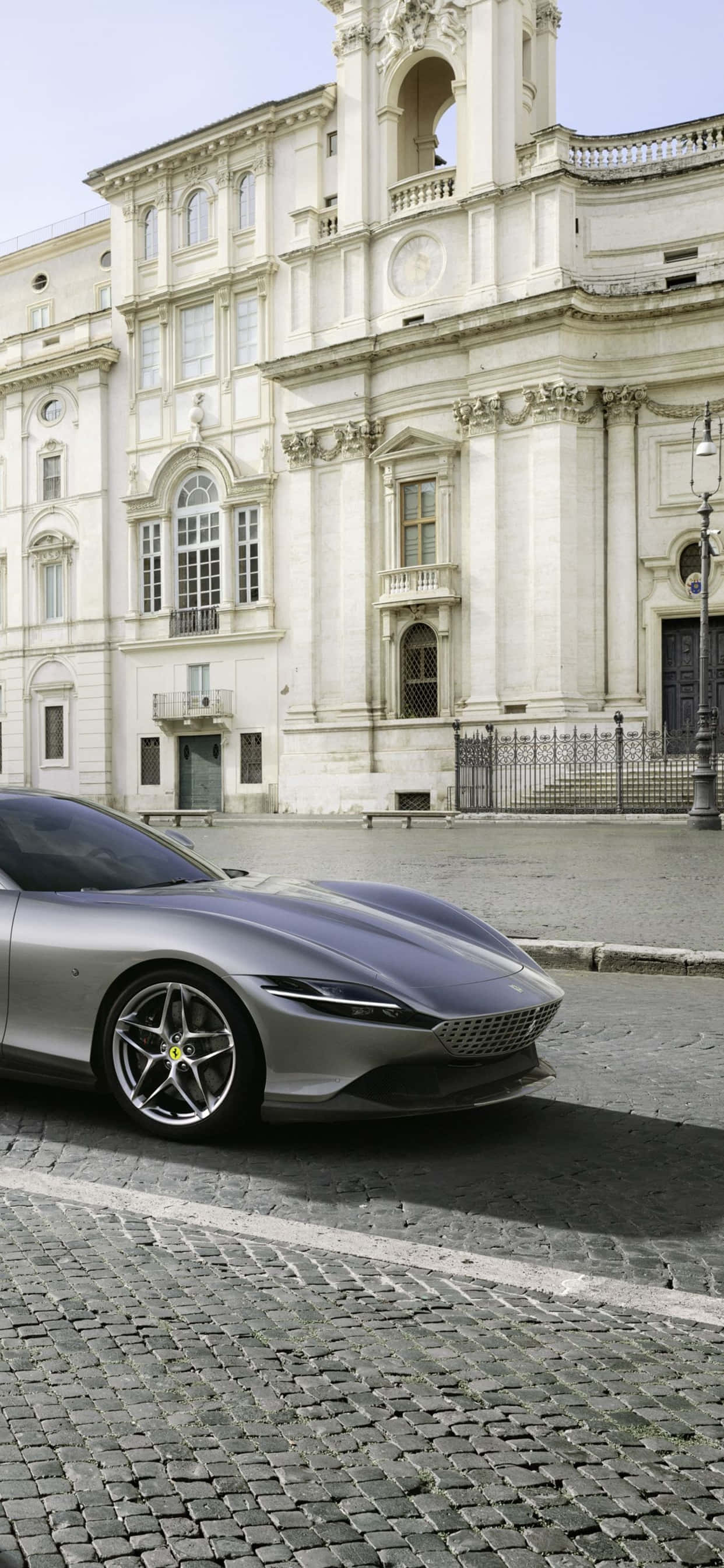Фон iPhone Xs Max Ferrari Серая Ferrari Roma Обои