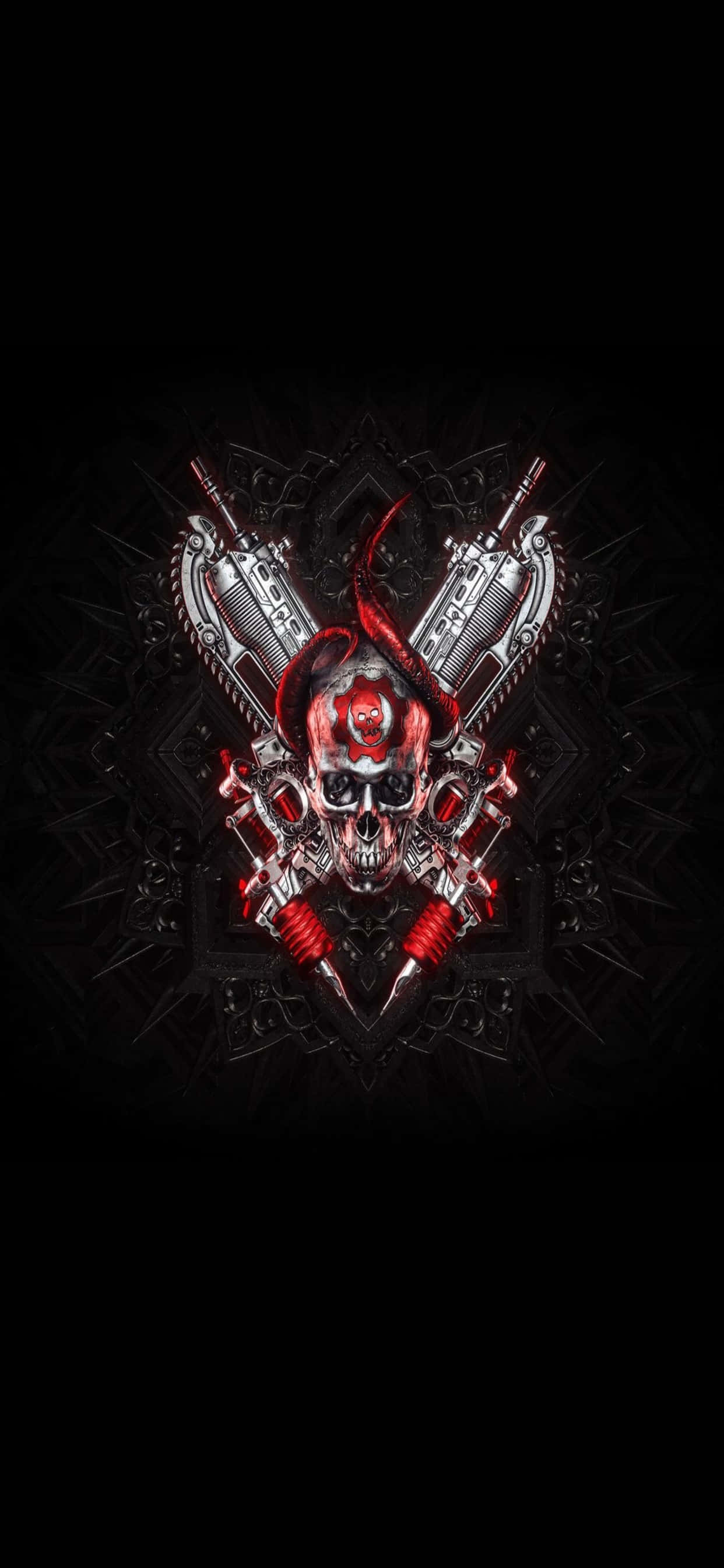 iPhone XS Max Gears Of War 5: Симметричный логотип на фоне Обои