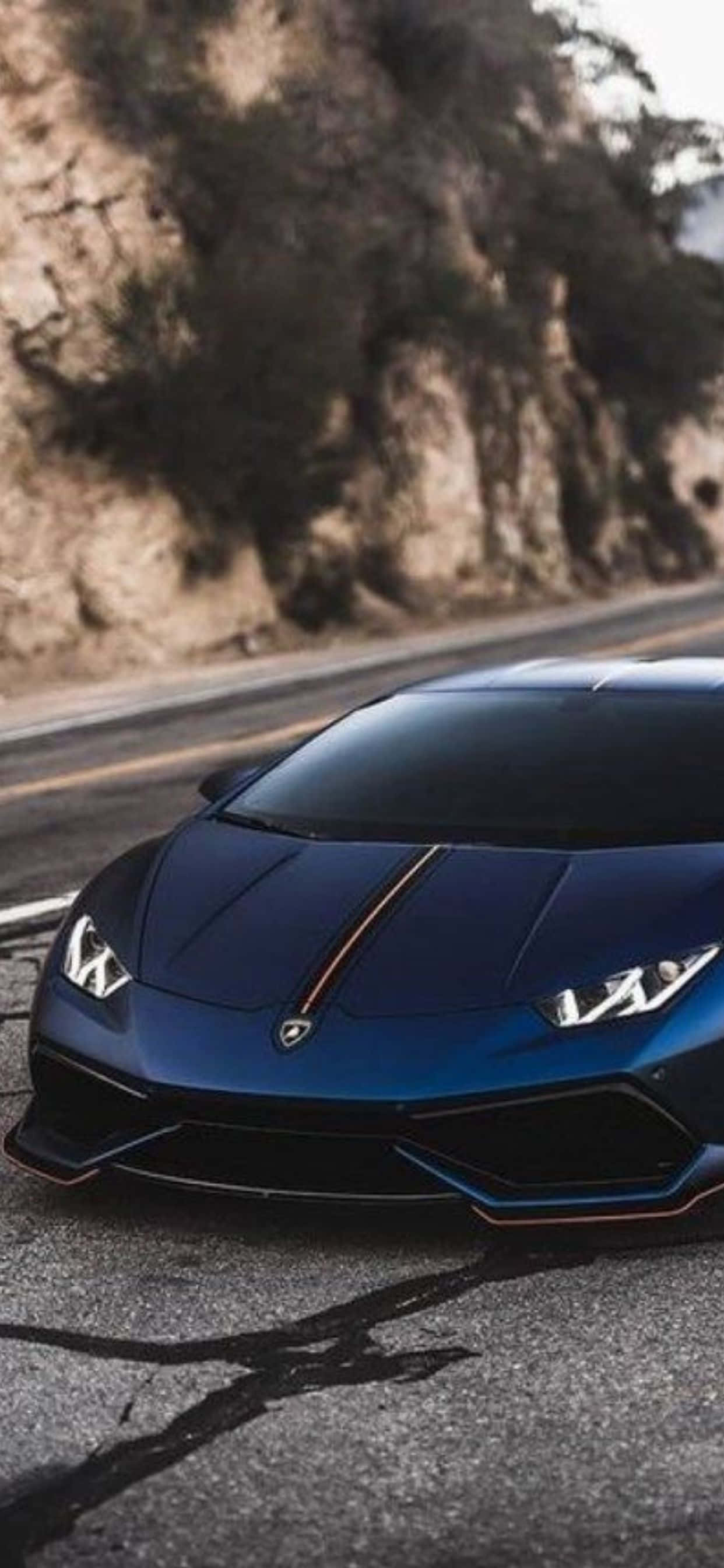 iPhone XS Max Lamborghini Blue Huracan фон Обои