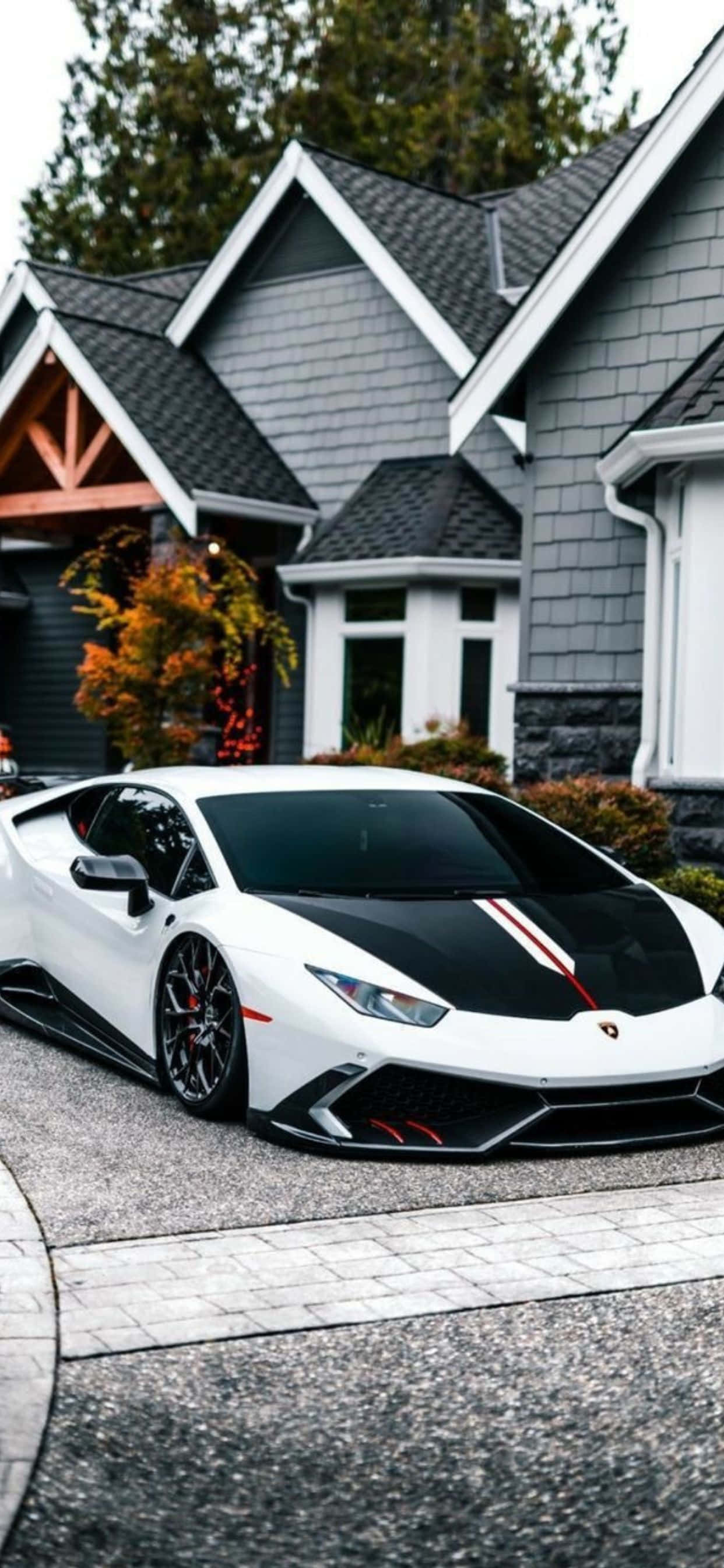 Белый и черный фон iPhone XS Max Lamborghini Обои