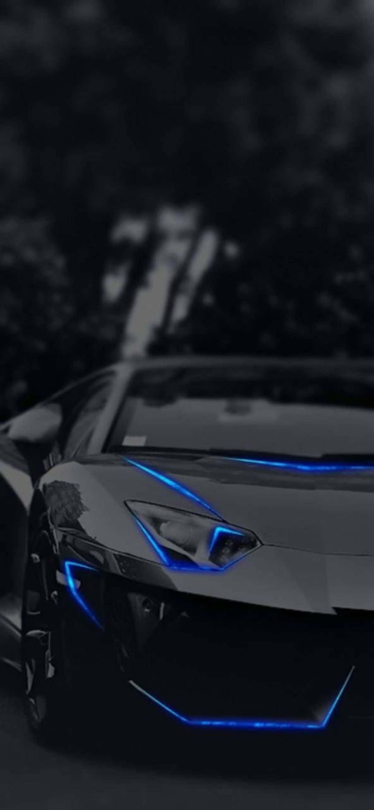 iPhone XS Max Lamborghini синий фон Обои