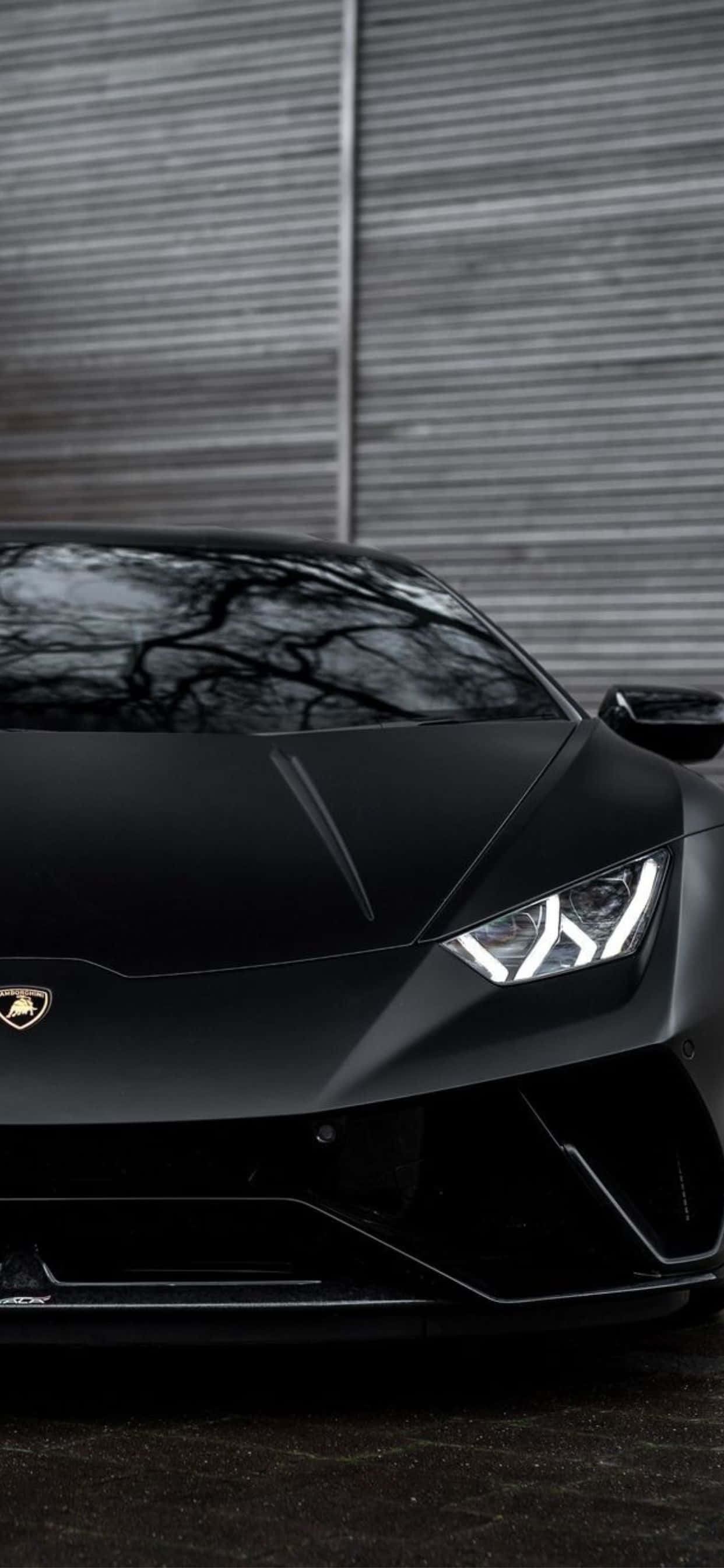 iPhone XS Max Lamborghini Матовый черный фон Обои