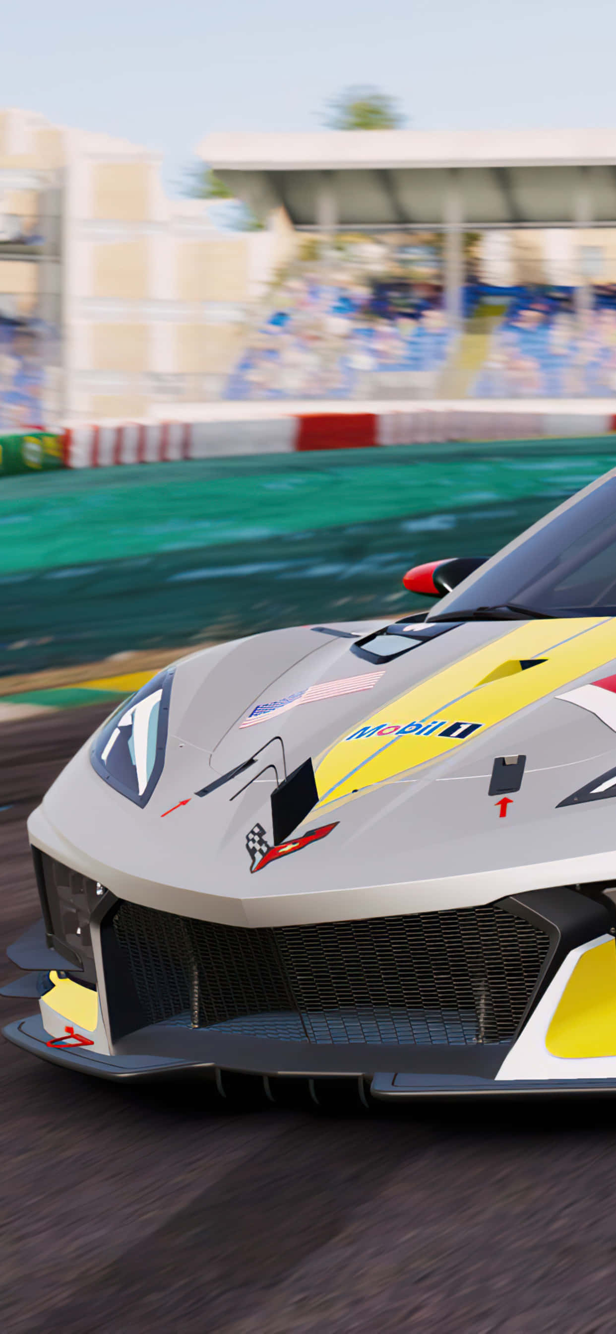 Фон для iPhone XS Max с серым Lamborghini V12 из Project Cars 2 Обои