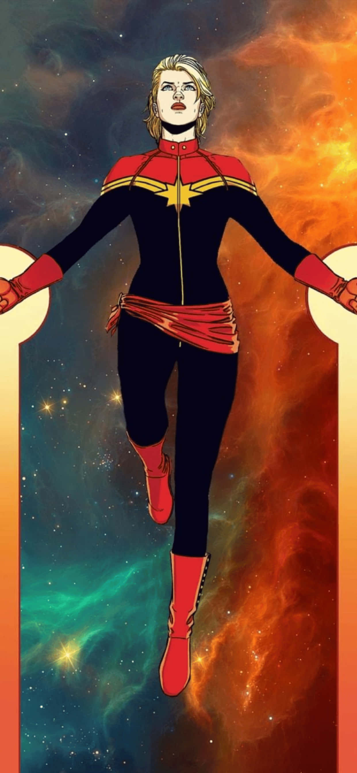 Фон iPhone XS Max с Marvel Captain Marvel Обои