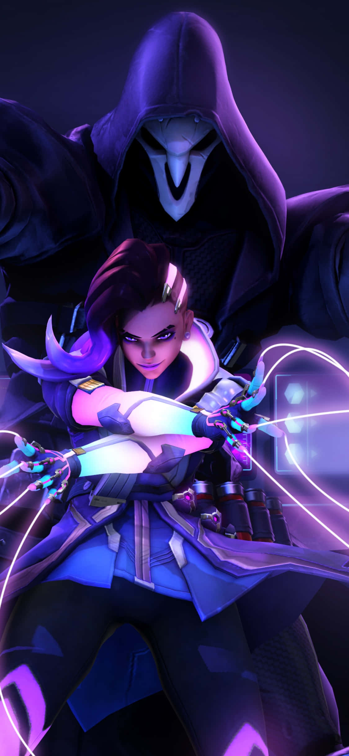 iPhone Xs Max Overwatch фон с Рэпером и Сомброй Обои