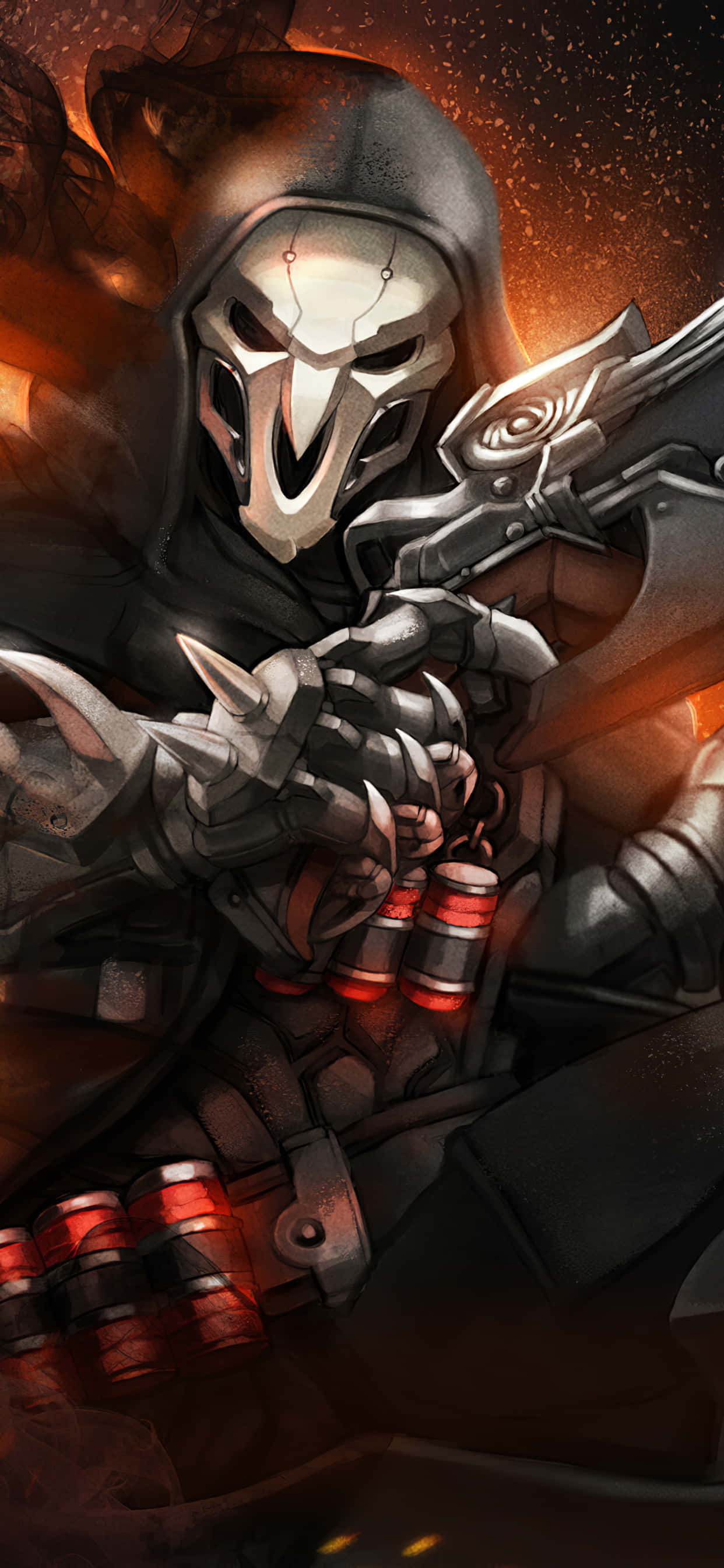 iPhone Xs Max Overwatch фон с Когтем и его пистолетами Обои