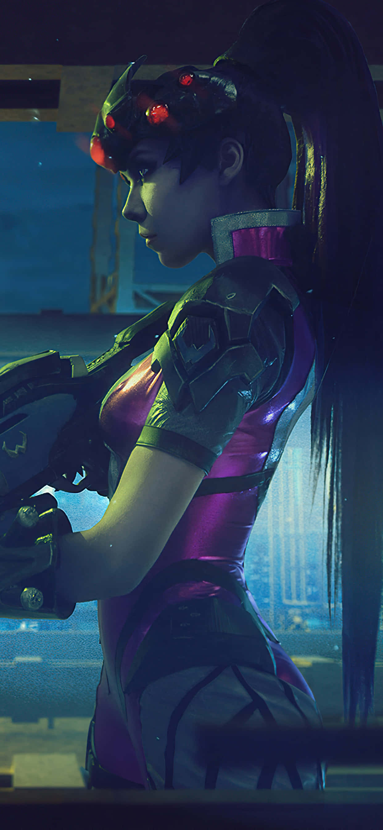 iPhone Xs Max Overwatch Заставка Widowmaker в профиль Обои