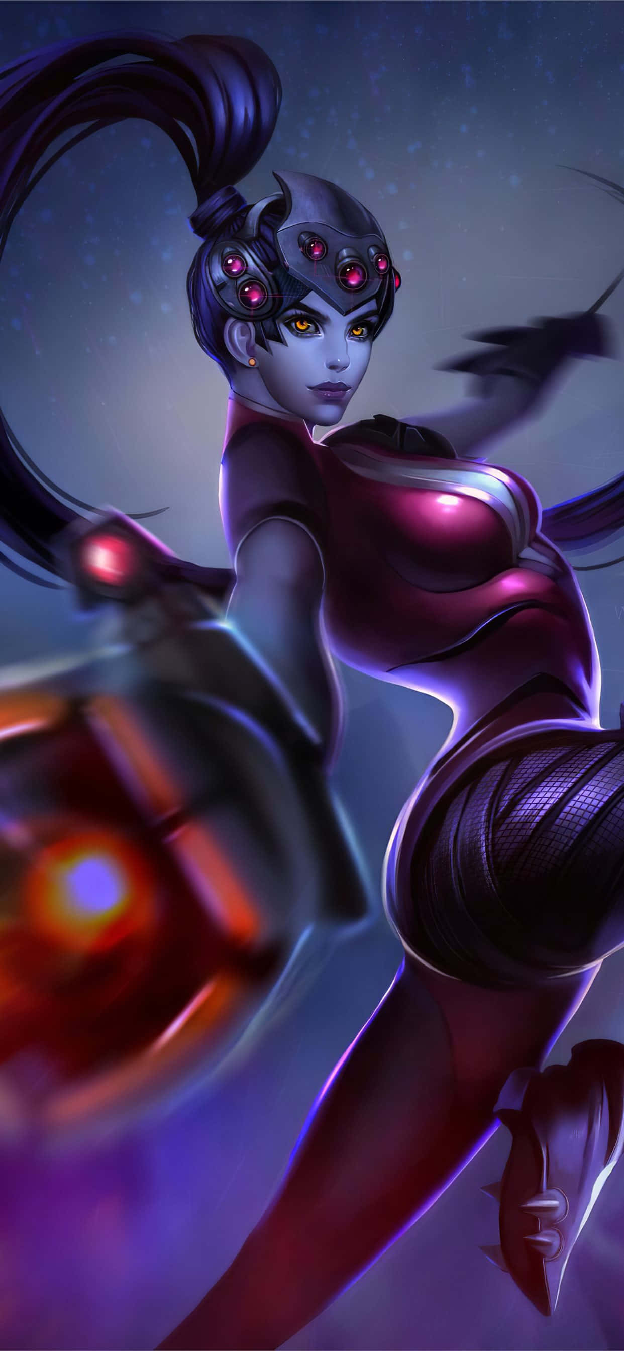 iPhone Xs Max Обои Overwatch Widowmaker Целится из пистолета Обои