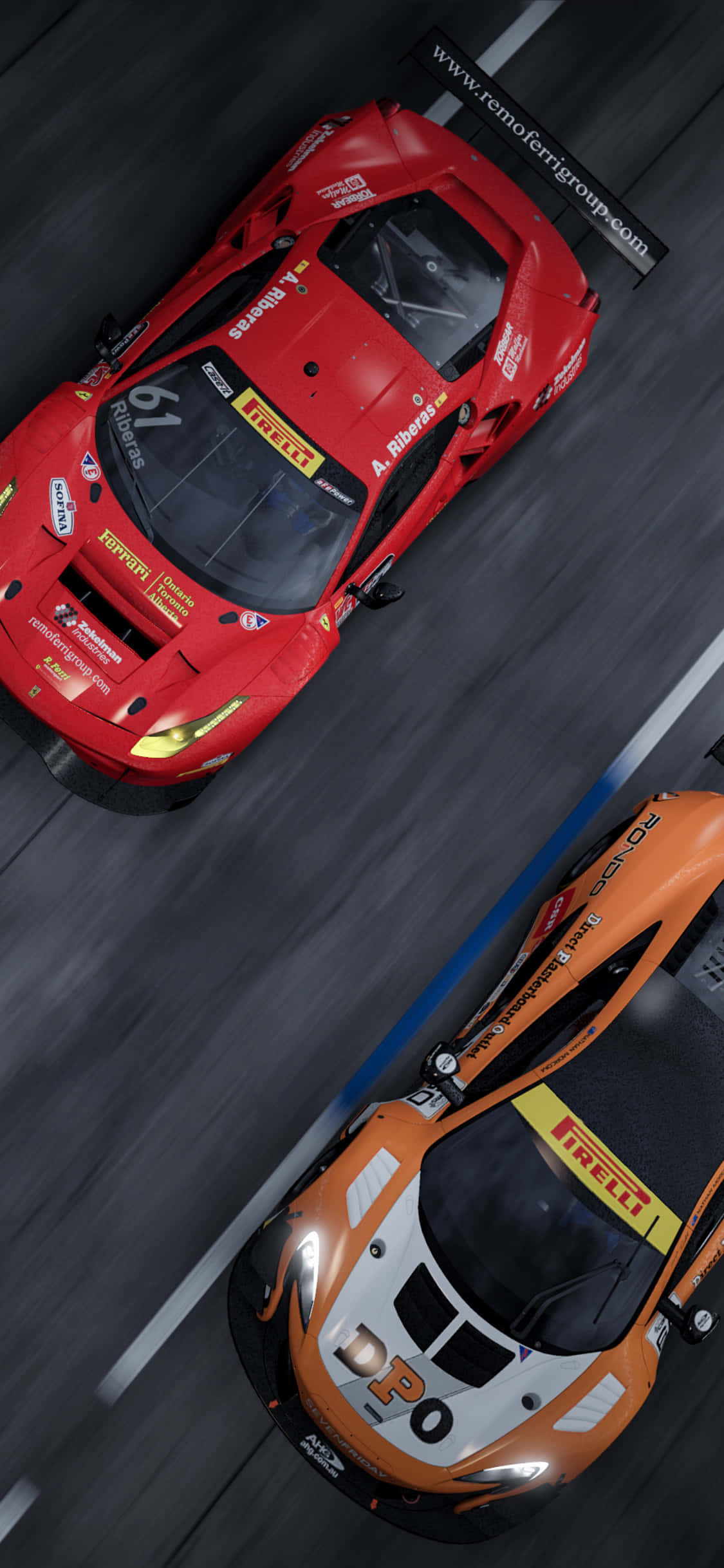 iPhone XS Max Project Cars 2 Красные и оранжевые гоночные машины фон Обои