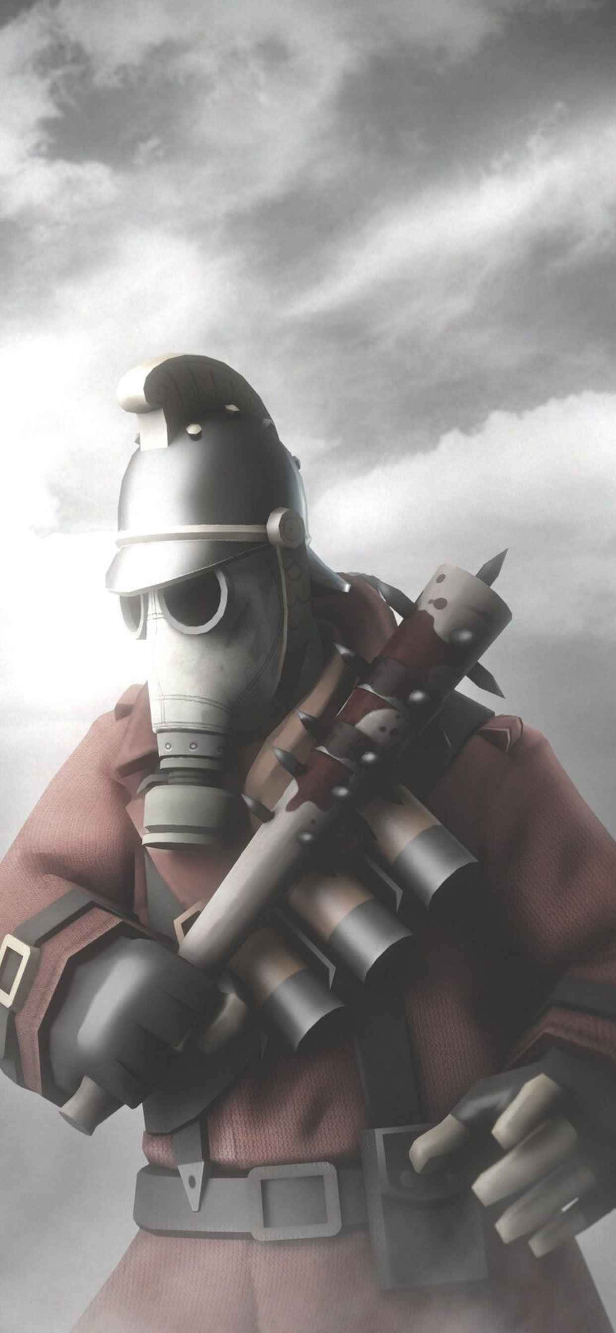 Пиро в оттенках серого iPhone XS Max Team Fortress 2 фон Обои
