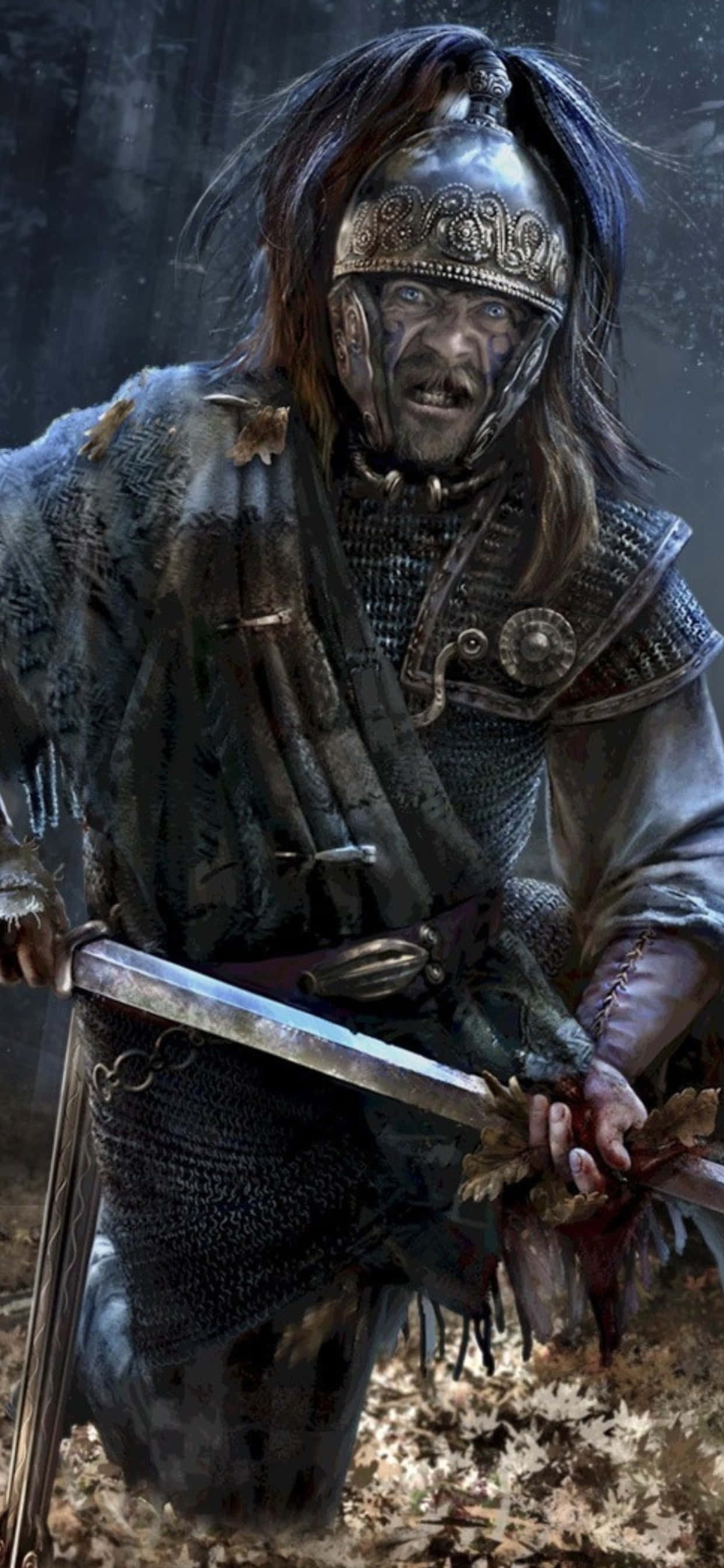 iPhone XS Max Total War Attila фон с кельтским воином Обои
