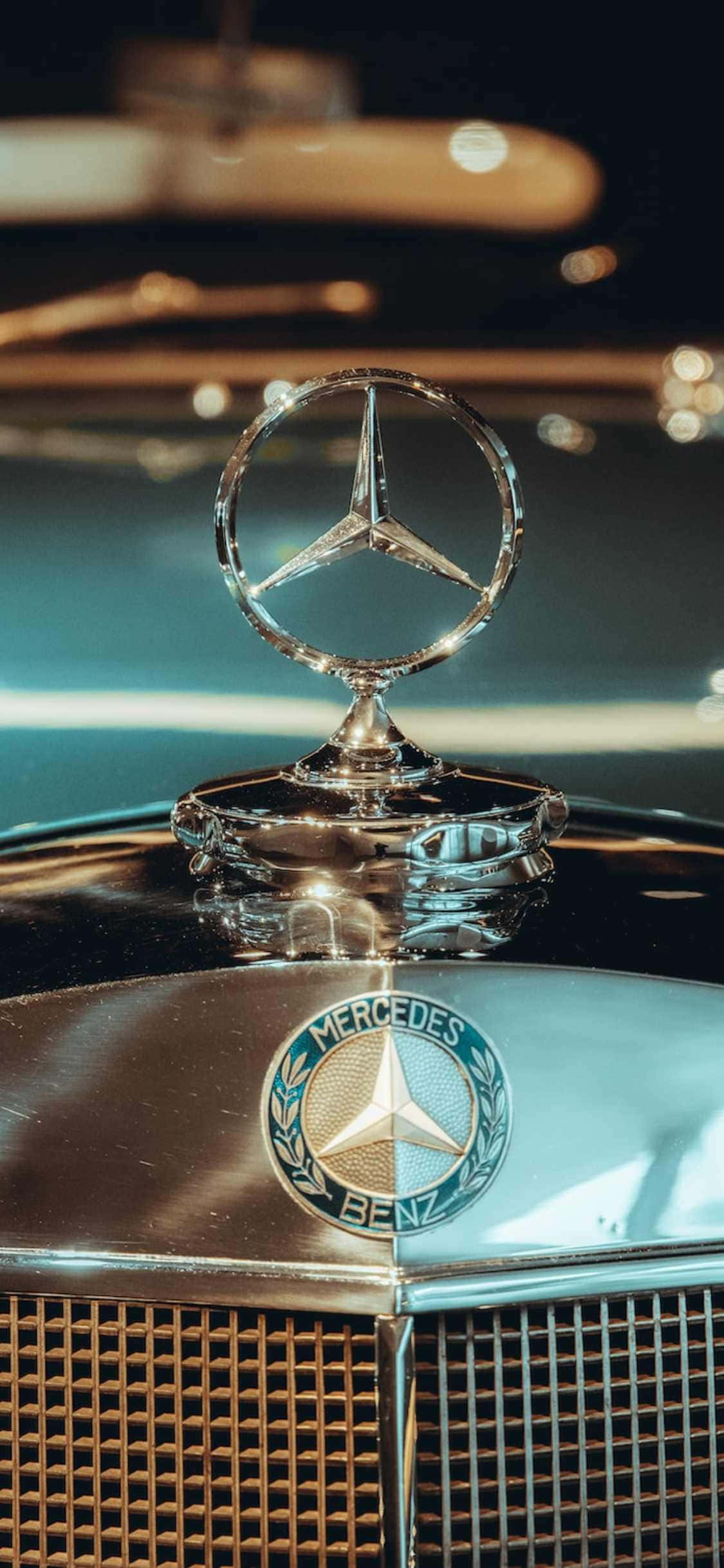 iPhone XS фон Mercedes серый Mercedes-Benz 500K Обои