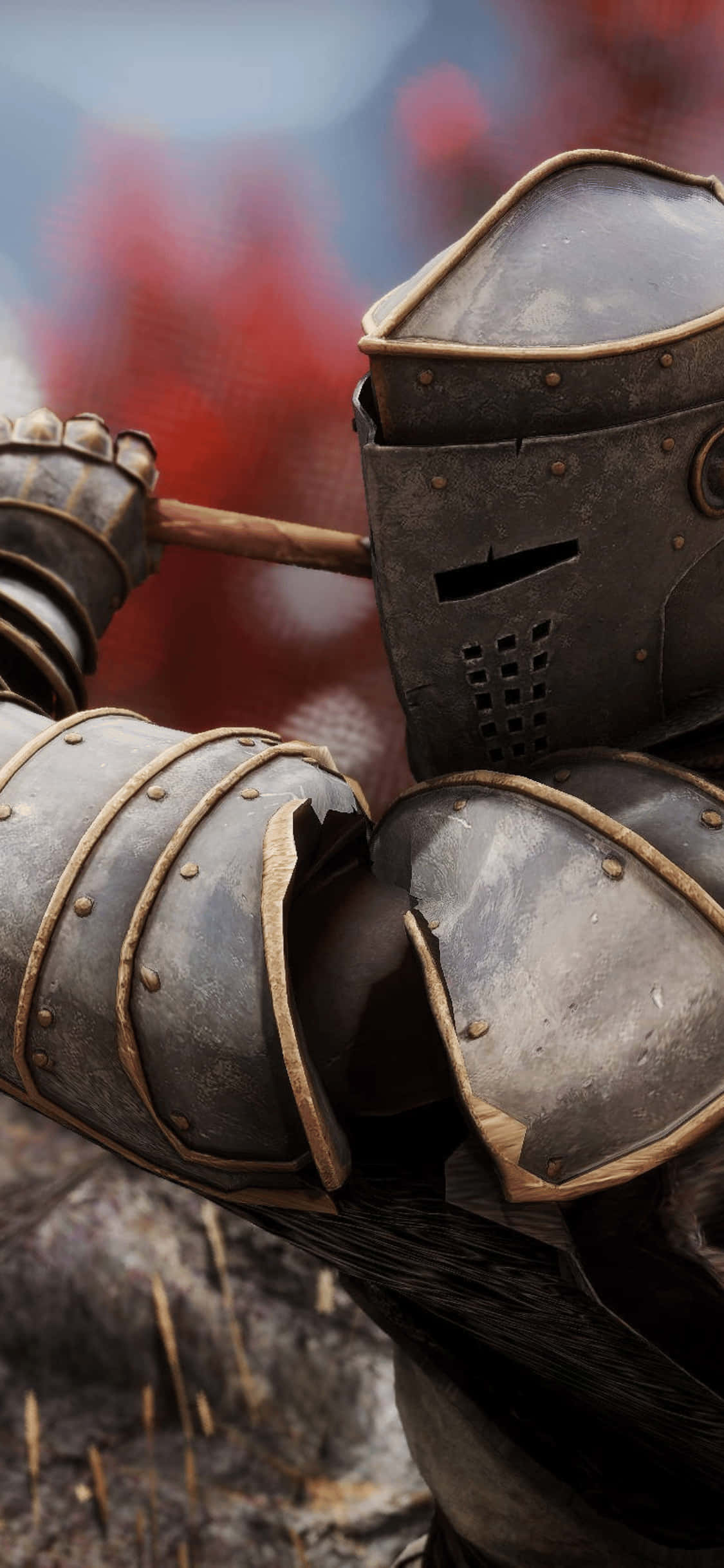 iPhone Xs Mordhau Воин Размытый Фон Обои