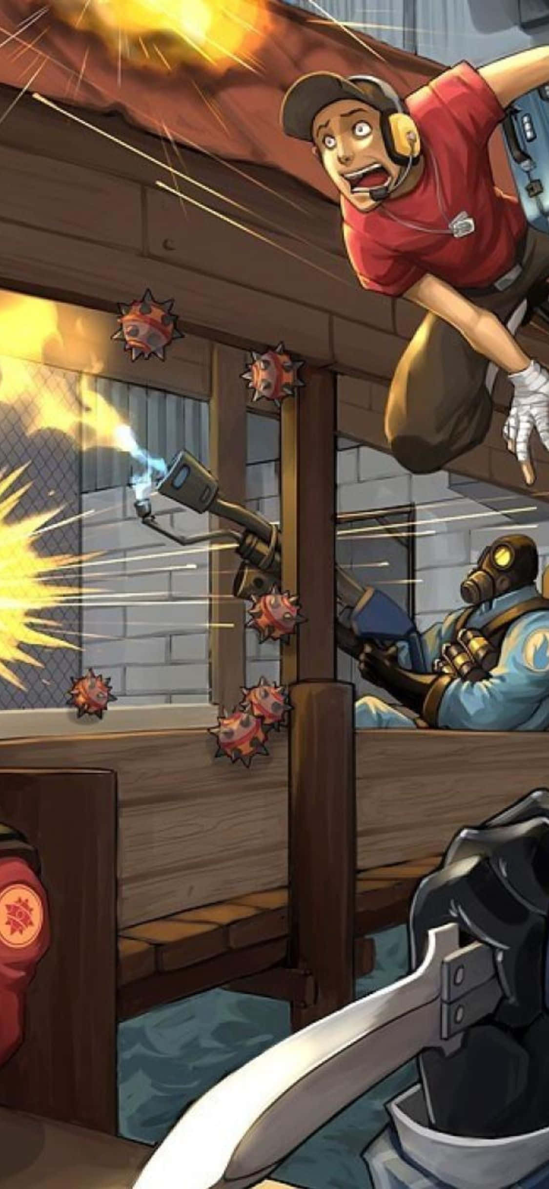 iPhone XS Team Fortress 2 в стиле комиксов Обои
