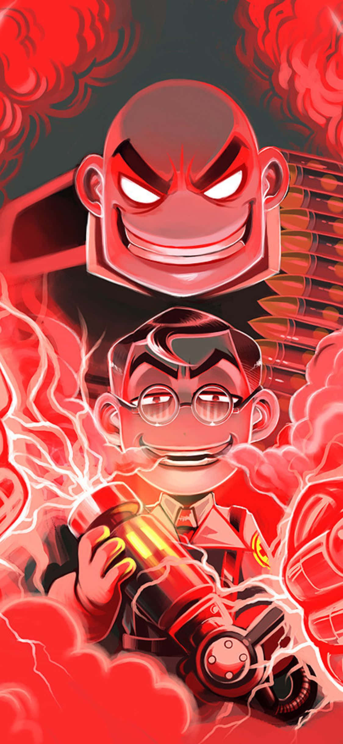 iPhone XS Team Fortress 2 анимированный фон Хэви и Медик Обои