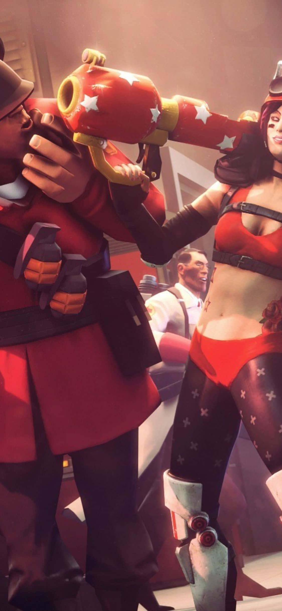 Прорвитесь к веселью с iPhone Xs и Team Fortress 2 Обои