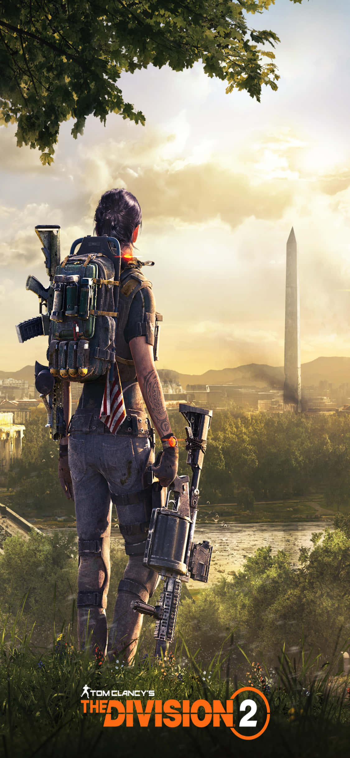 iPhone Xs The Division — мужчина с гранатомётом Обои