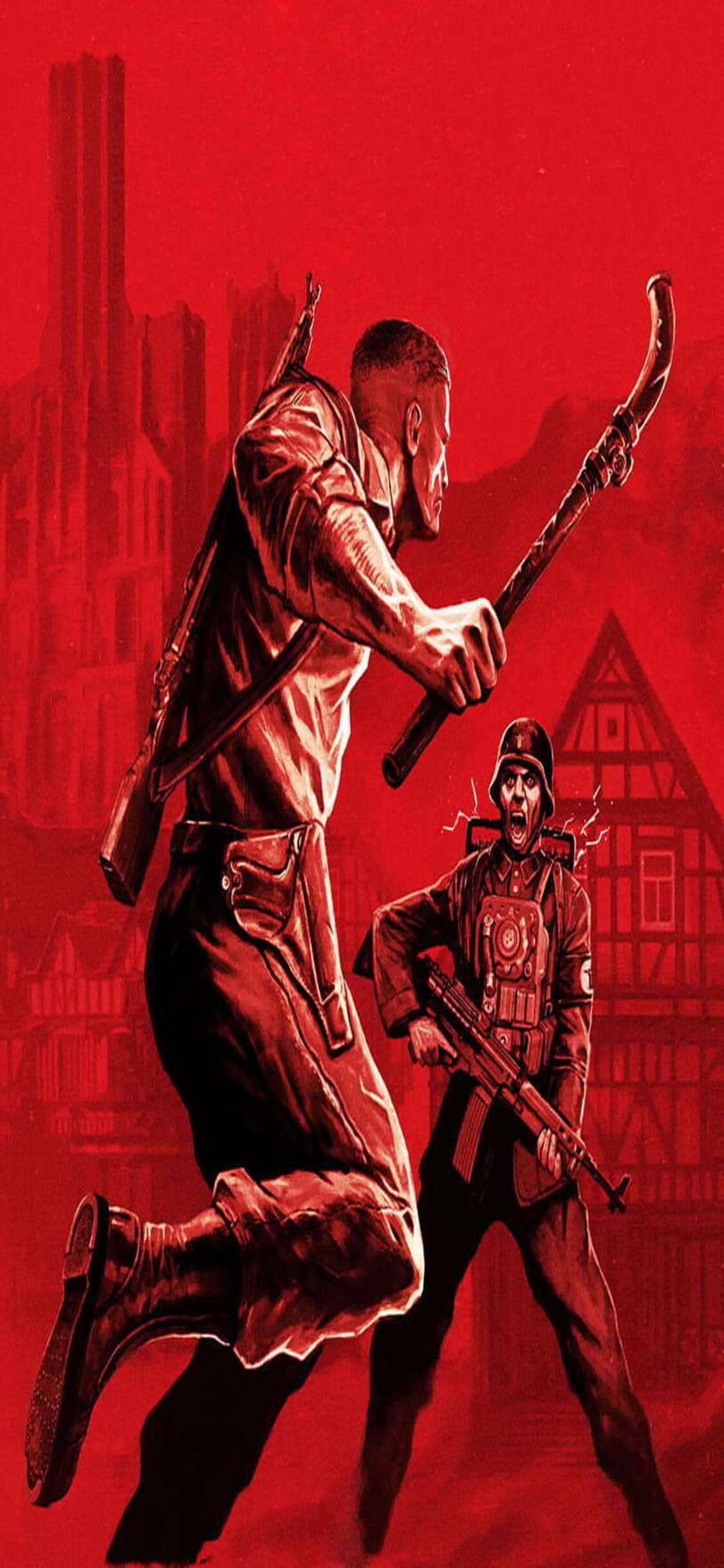 iPhone Xs с новейшей видеоигрой «Wolfenstein II» Обои