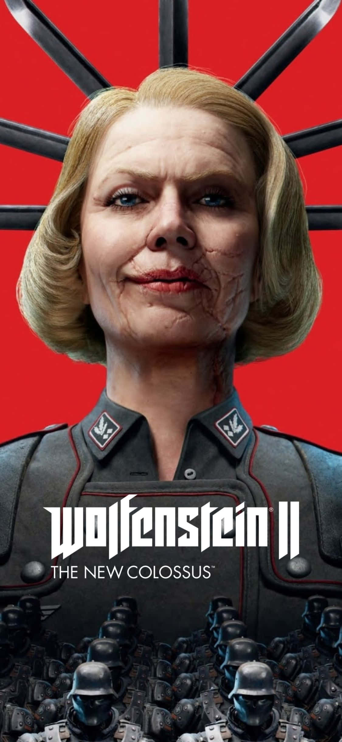 iPhone Xs Wolfenstein II Фон Ирэн Энгель с командой нацистов Обои