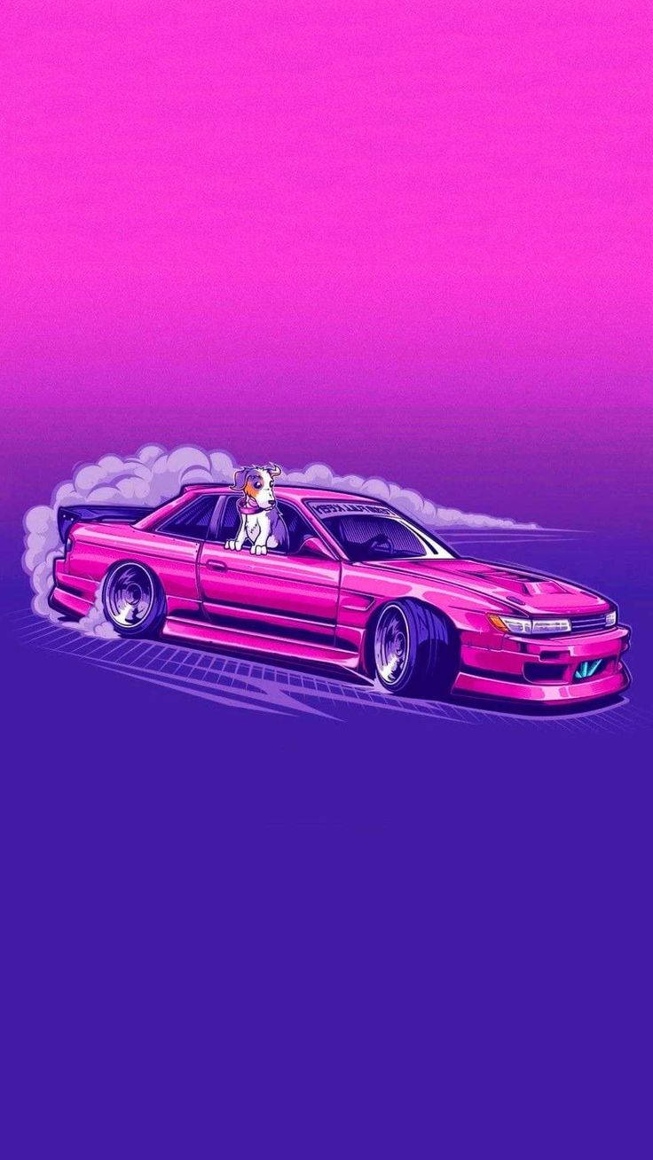 Синтвейв JDM эстетика арт Обои