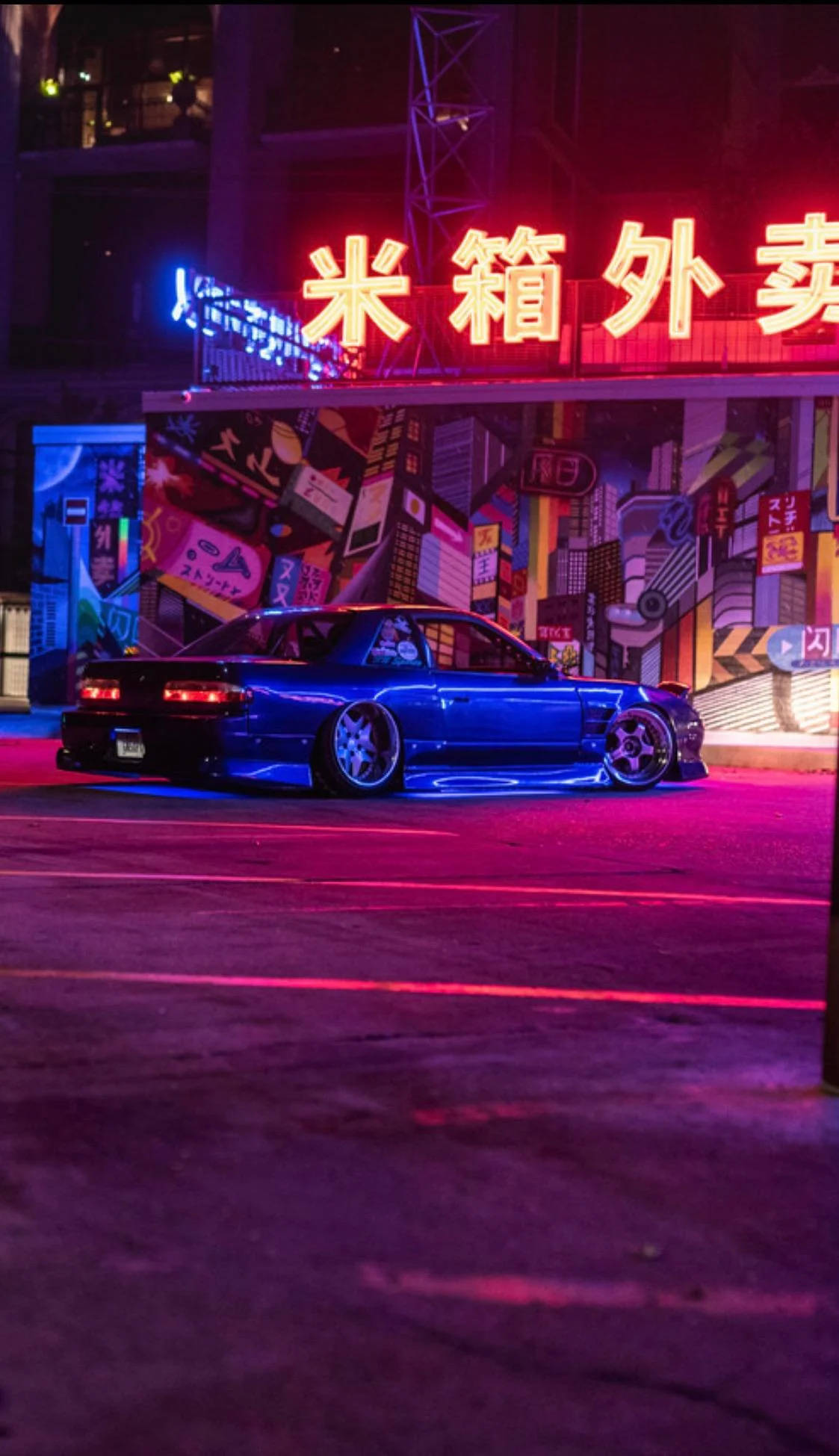 JDM эстетика синяя Silvia Обои