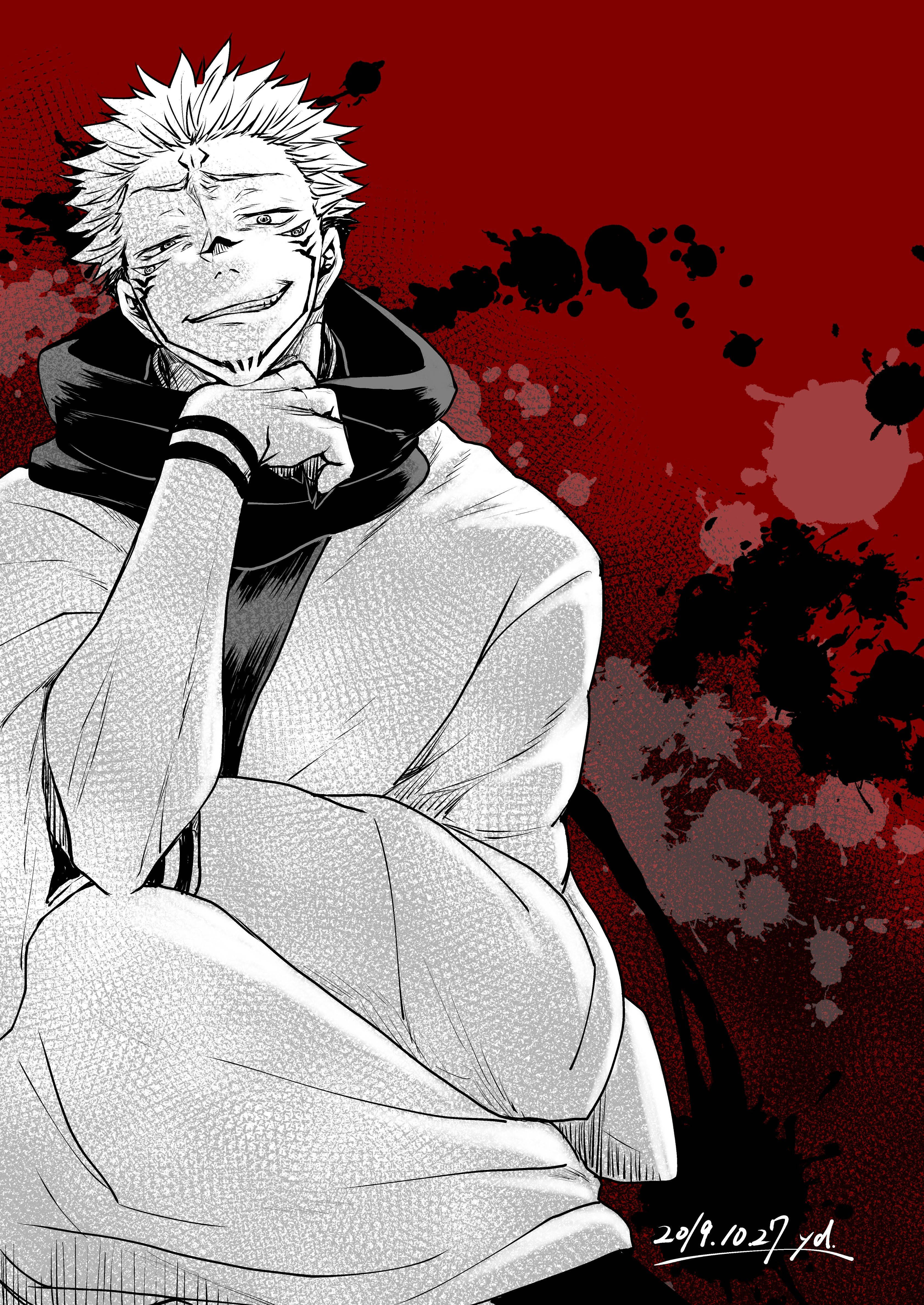 Улыбающийся Сукуна из Jujutsu Kaisen Обои