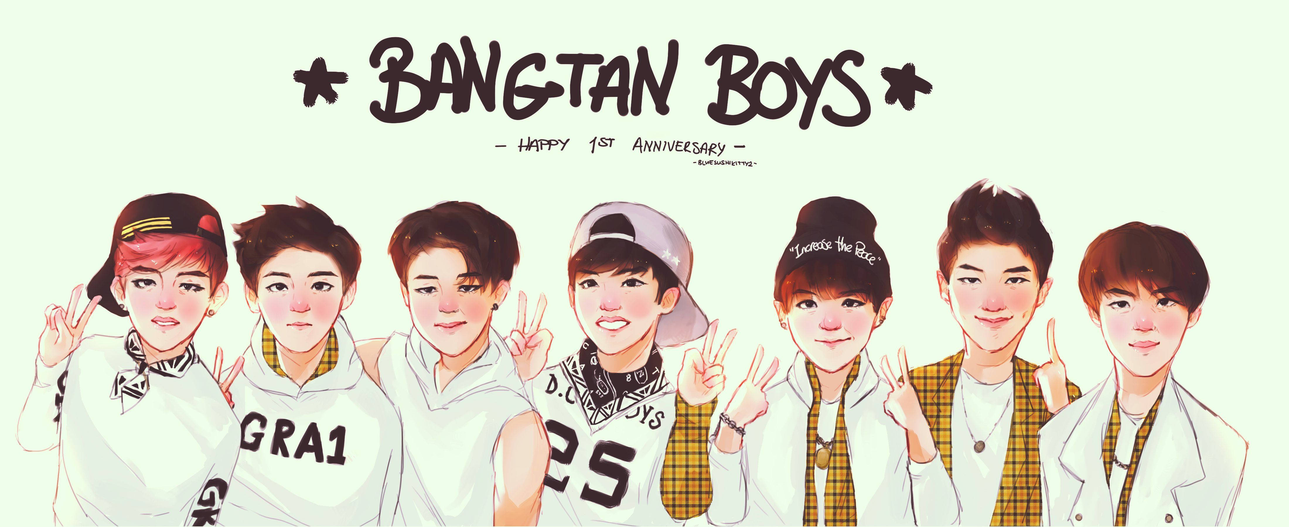 Любимая K-Pop группа BTS Обои